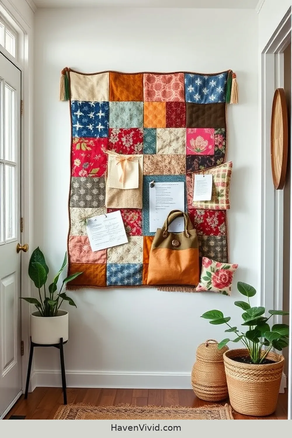 16 Simple Ways to Create a Minimalist Lifestyle Entryway Using Upcycled Fabric 13 Upcycled Fabric Bulletin Board for 16 Simple Ways to Create a Minimalist Lifestyle Entryway Using Upcycled Fabric