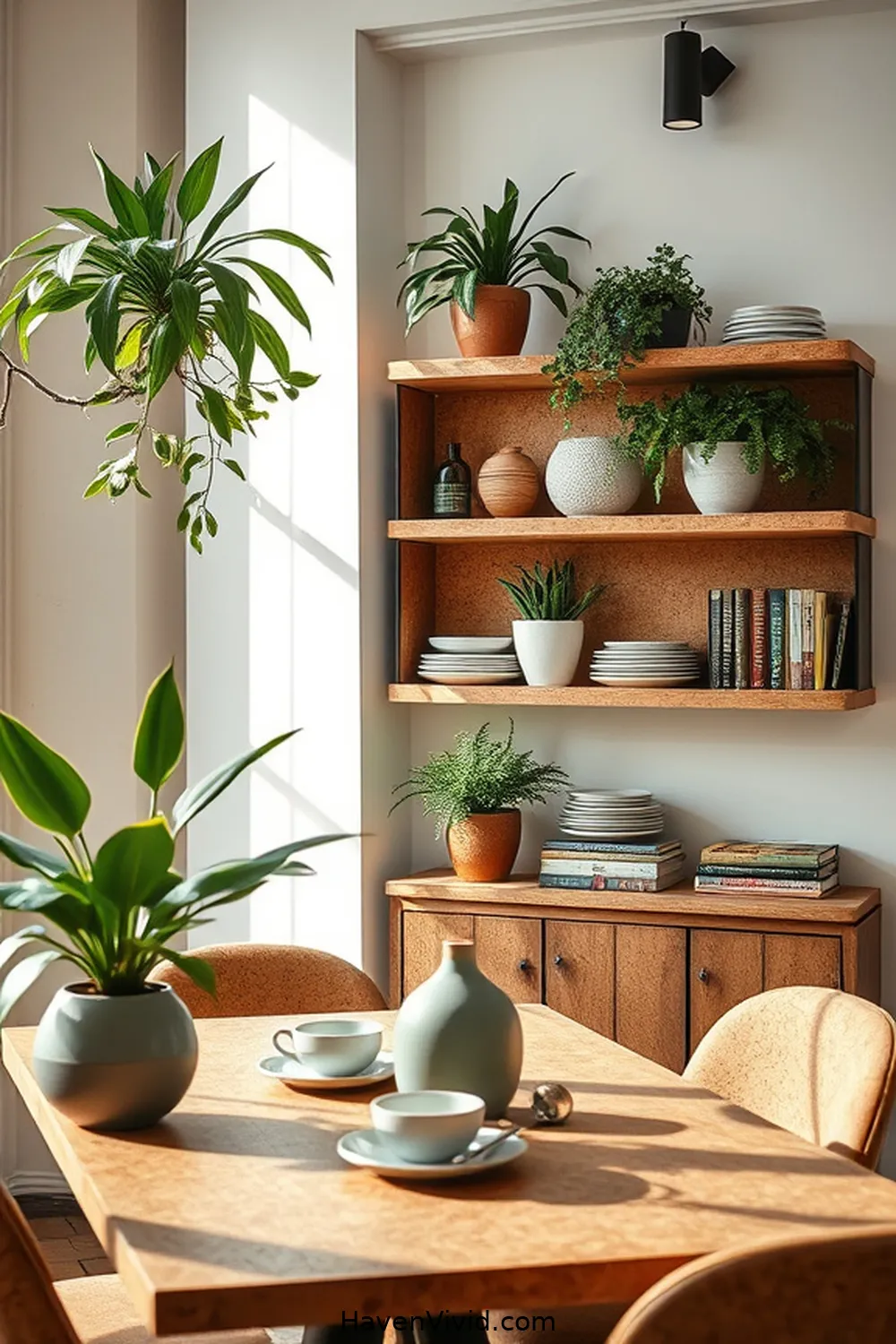 16 Stylish Ways to Use Cork in Your Urban Dining Room 11 Cork Shelves for Versatile Storage for 16 Stylish Ways to Use Cork in Your Urban Dining Room