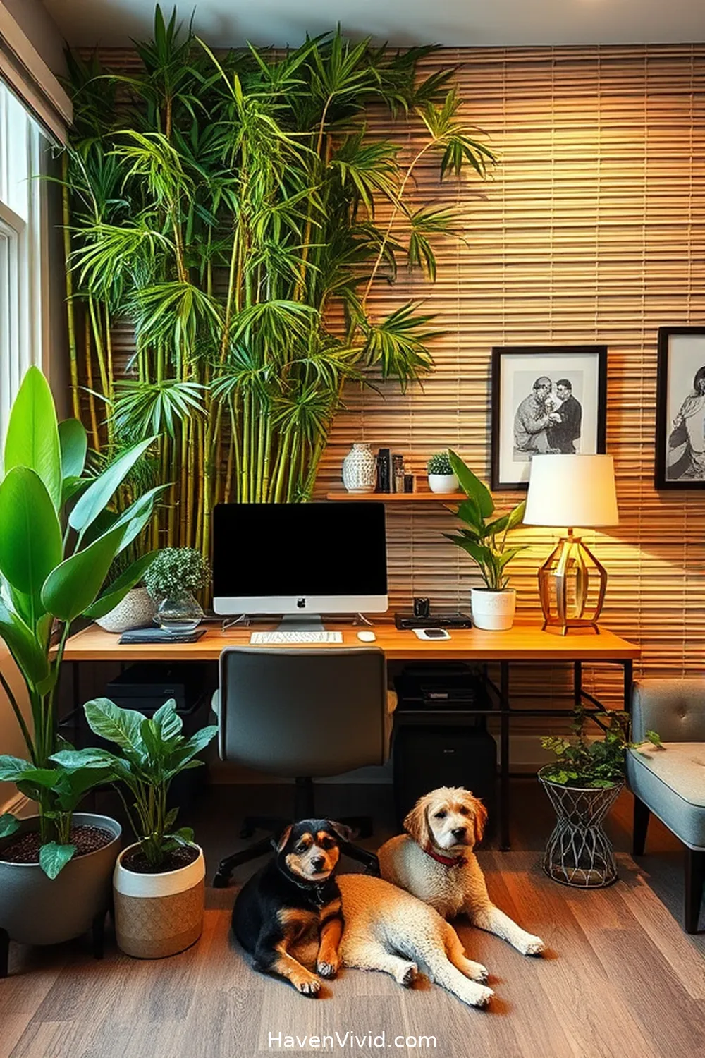16 Tips for Creating a Family-Friendly Home Office Using Bamboo Decor 7 Create a Bamboo Accent Wall for Visual Interest for 16 Tips for Creating a Family-Friendly Home Office Using Bamboo Decor