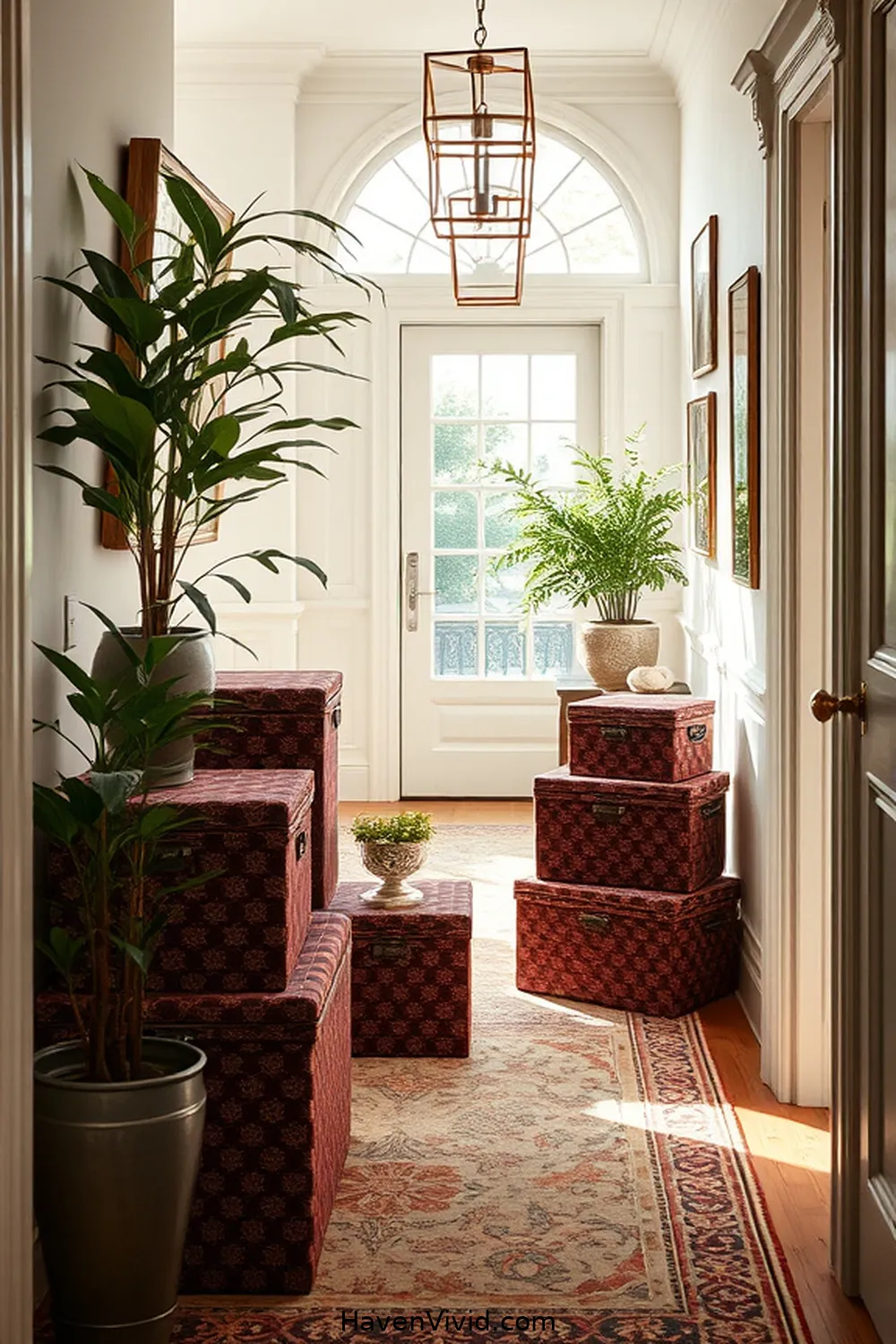 16 Tips for a Glamorous Lifestyle Hallway Using Upcycled Fabric 8 Fabric-Covered Storage Boxes for Organization for 16 Tips for a Glamorous Lifestyle Hallway Using Upcycled Fabric