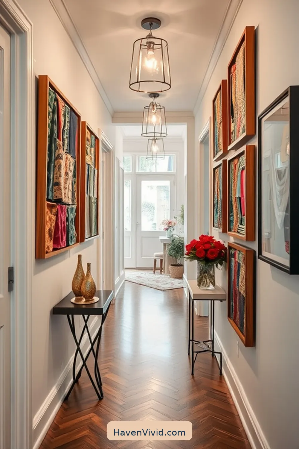 16 Tips for a Glamorous Lifestyle Hallway Using Upcycled Fabric 12 Use Fabric Scraps to Make Custom Framed Artwork for 16 Tips for a Glamorous Lifestyle Hallway Using Upcycled Fabric