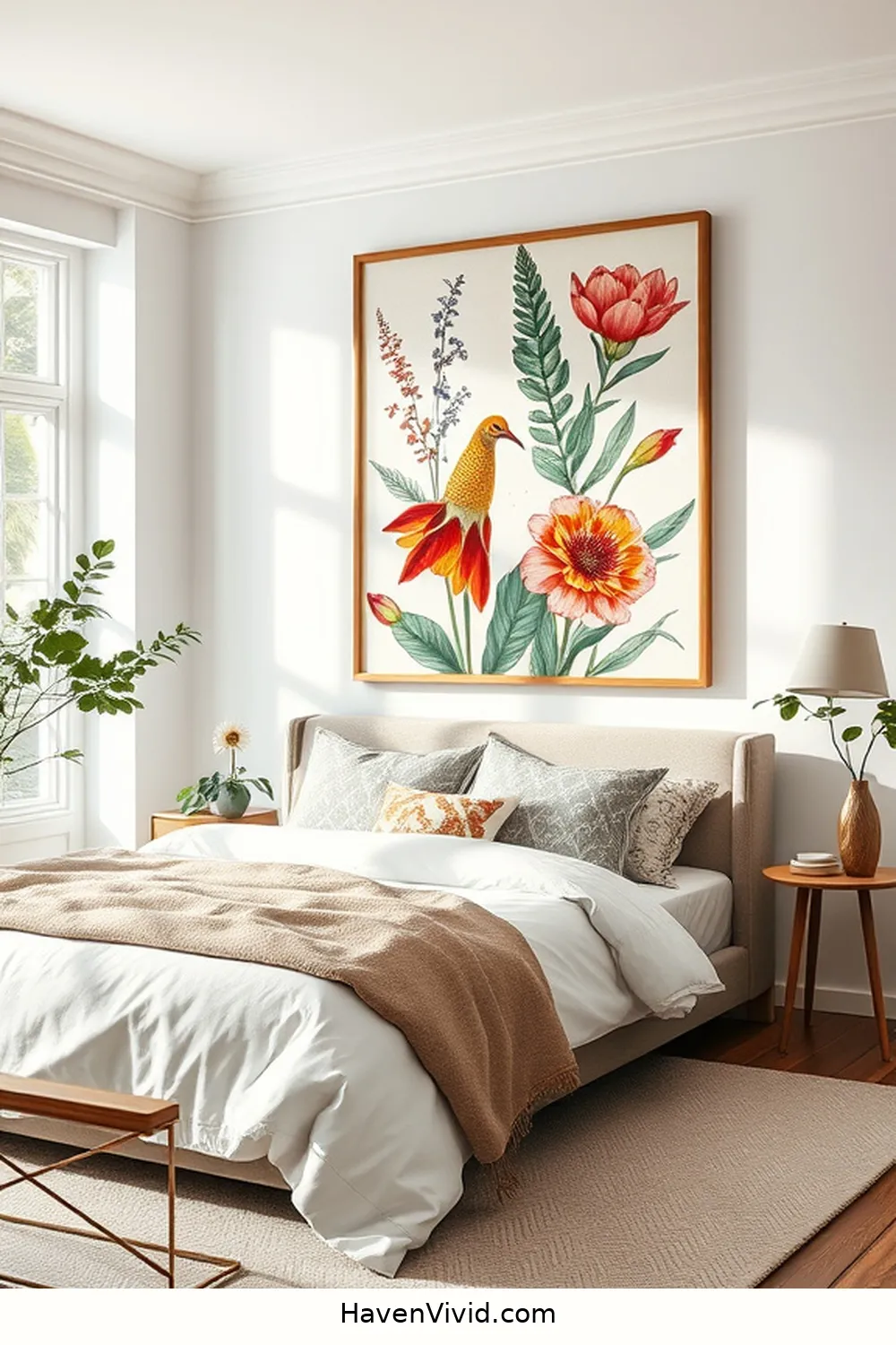 16 Ways to Achieve a Glamorous Bedroom Using Organic Cotton 7 Statement Organic Cotton Wall Art for 16 Ways to Achieve a Glamorous Bedroom Using Organic Cotton