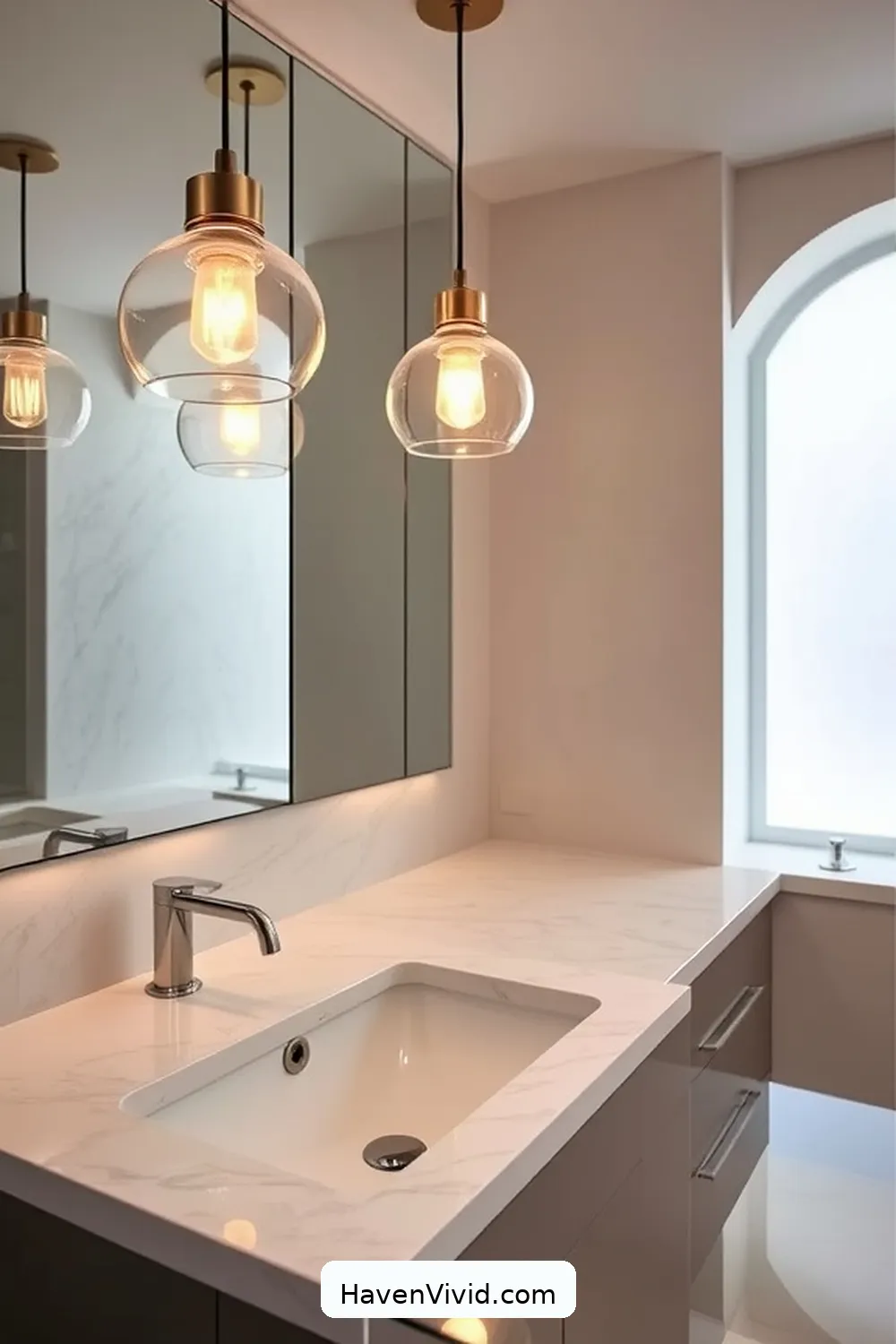 16 Ways to Achieve a Glamorous Lifestyle in Your Bathroom Using Solar-Powered Lights 11 Position Solar Pendant Lights Above the Sink for 16 Ways to Achieve a Glamorous Lifestyle in Your Bathroom Using Solar-Powered Lights