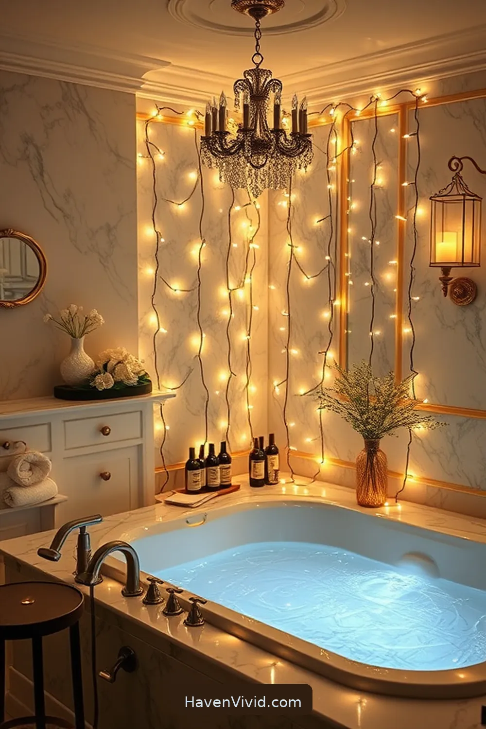 16 Ways to Achieve a Glamorous Lifestyle in Your Bathroom Using Solar-Powered Lights 10 Use Solar Fairy Lights for Whimsical Decor for 16 Ways to Achieve a Glamorous Lifestyle in Your Bathroom Using Solar-Powered Lights
