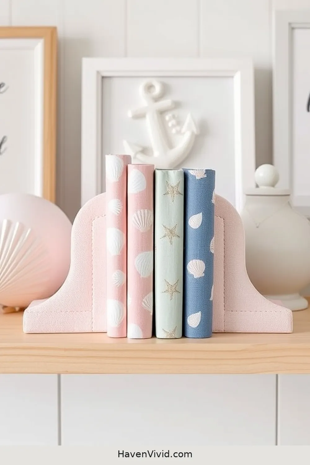 16 Ways to Create a Coastal Living Nursery Using Upcycled Fabric 14 Coastal Fabric Bookends for 16 Ways to Create a Coastal Living Nursery Using Upcycled Fabric