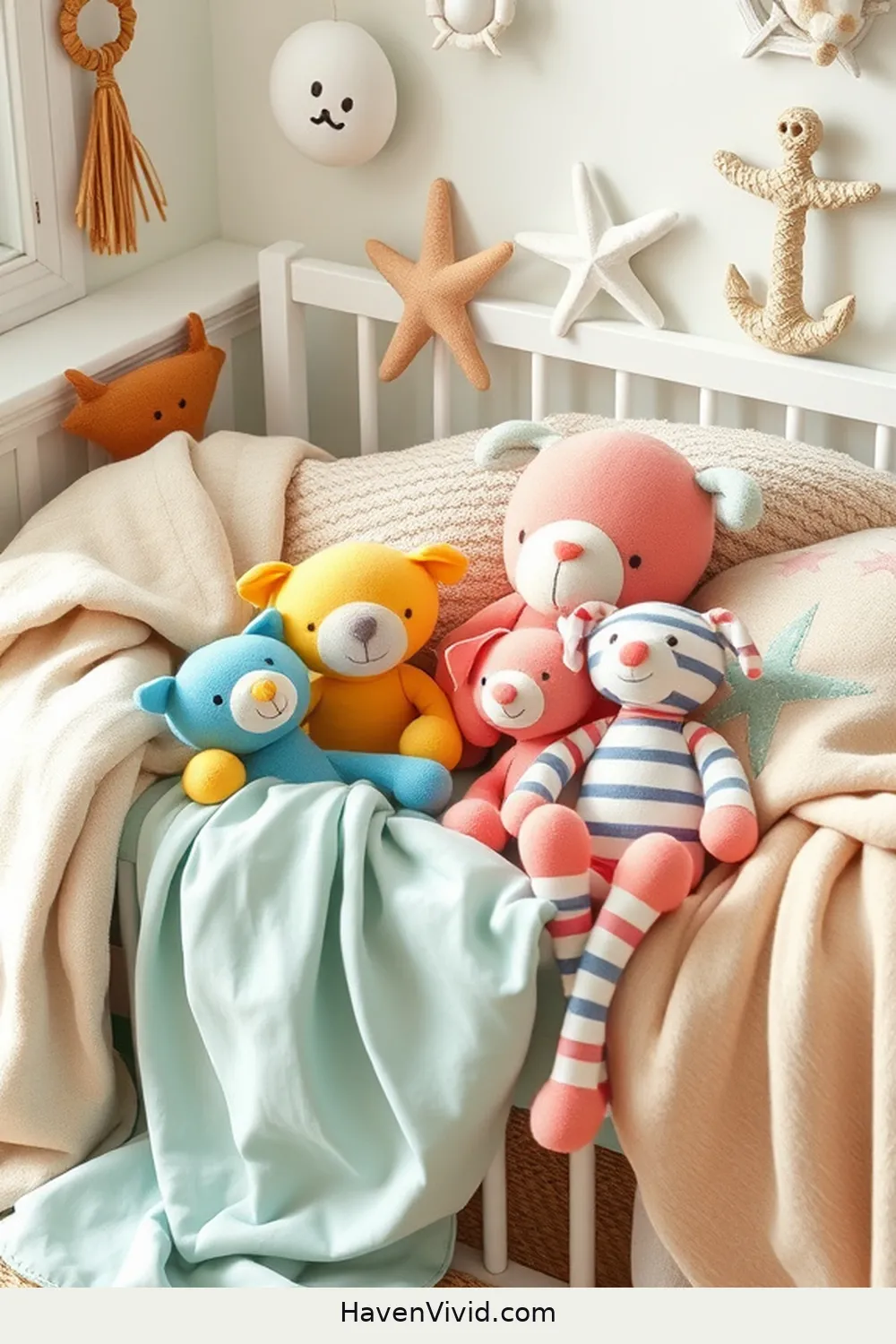 16 Ways to Create a Coastal Living Nursery Using Upcycled Fabric 16 Handmade Fabric Stuffed Animals for 16 Ways to Create a Coastal Living Nursery Using Upcycled Fabric
