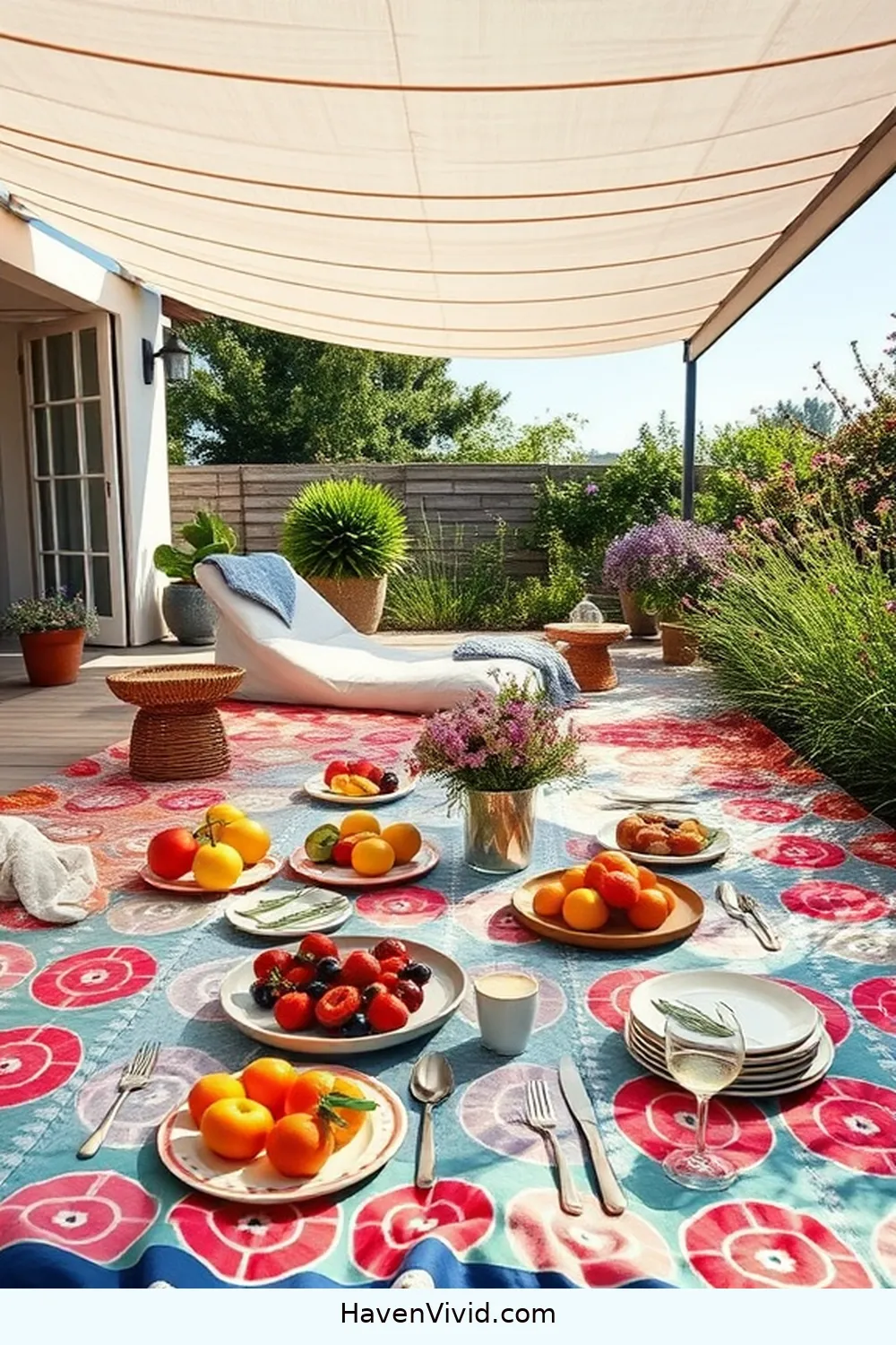 16 Ways to Create a Family-Friendly Outdoor Patio Using Organic Cotton 12 Set Up Organic Cotton Picnic Blankets for Outdoor Dining for 16 Ways to Create a Family-Friendly Outdoor Patio Using Organic Cotton