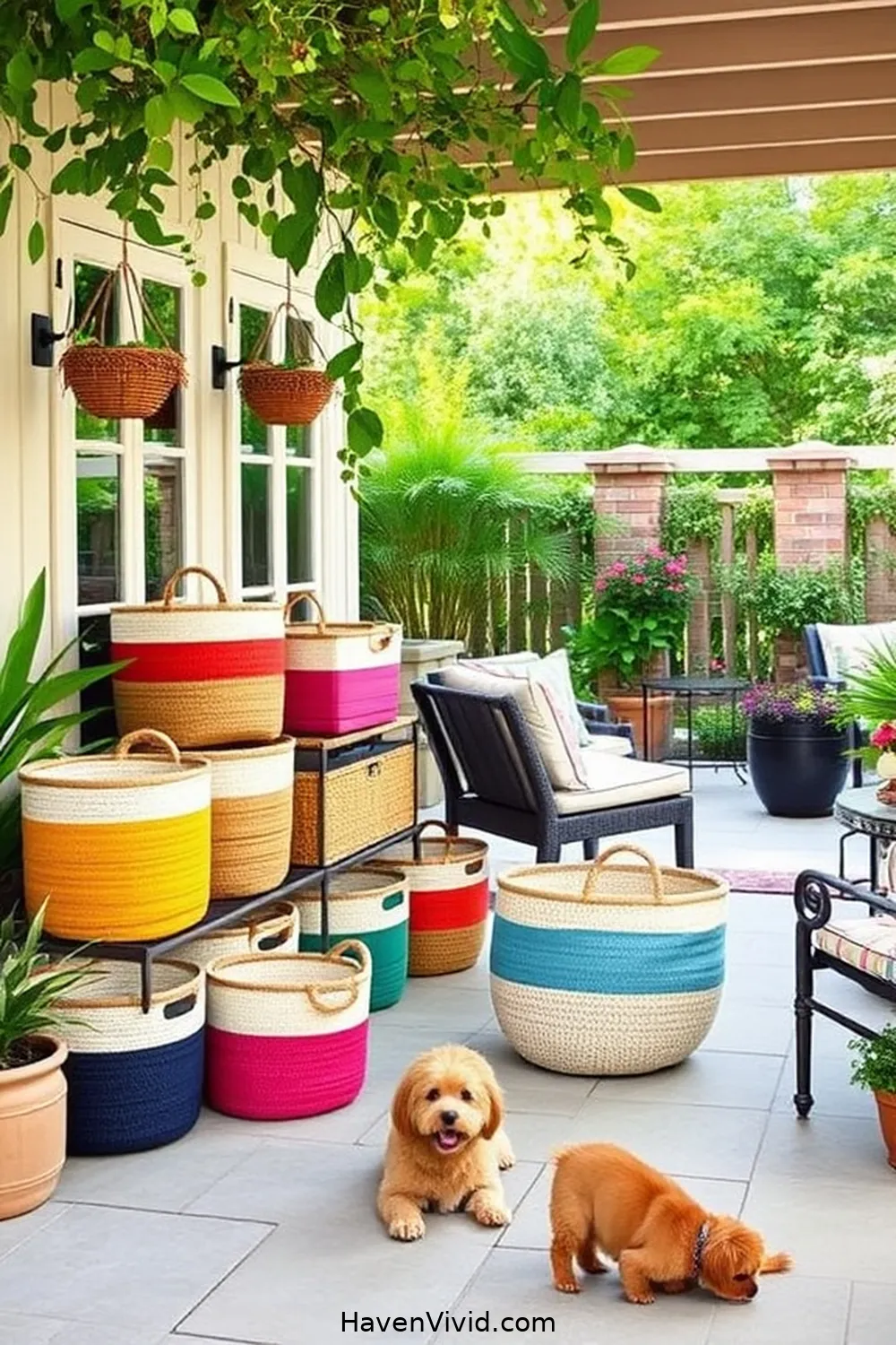 16 Ways to Create a Family-Friendly Outdoor Patio Using Organic Cotton 10 Use Organic Cotton Storage Baskets for Organization for 16 Ways to Create a Family-Friendly Outdoor Patio Using Organic Cotton