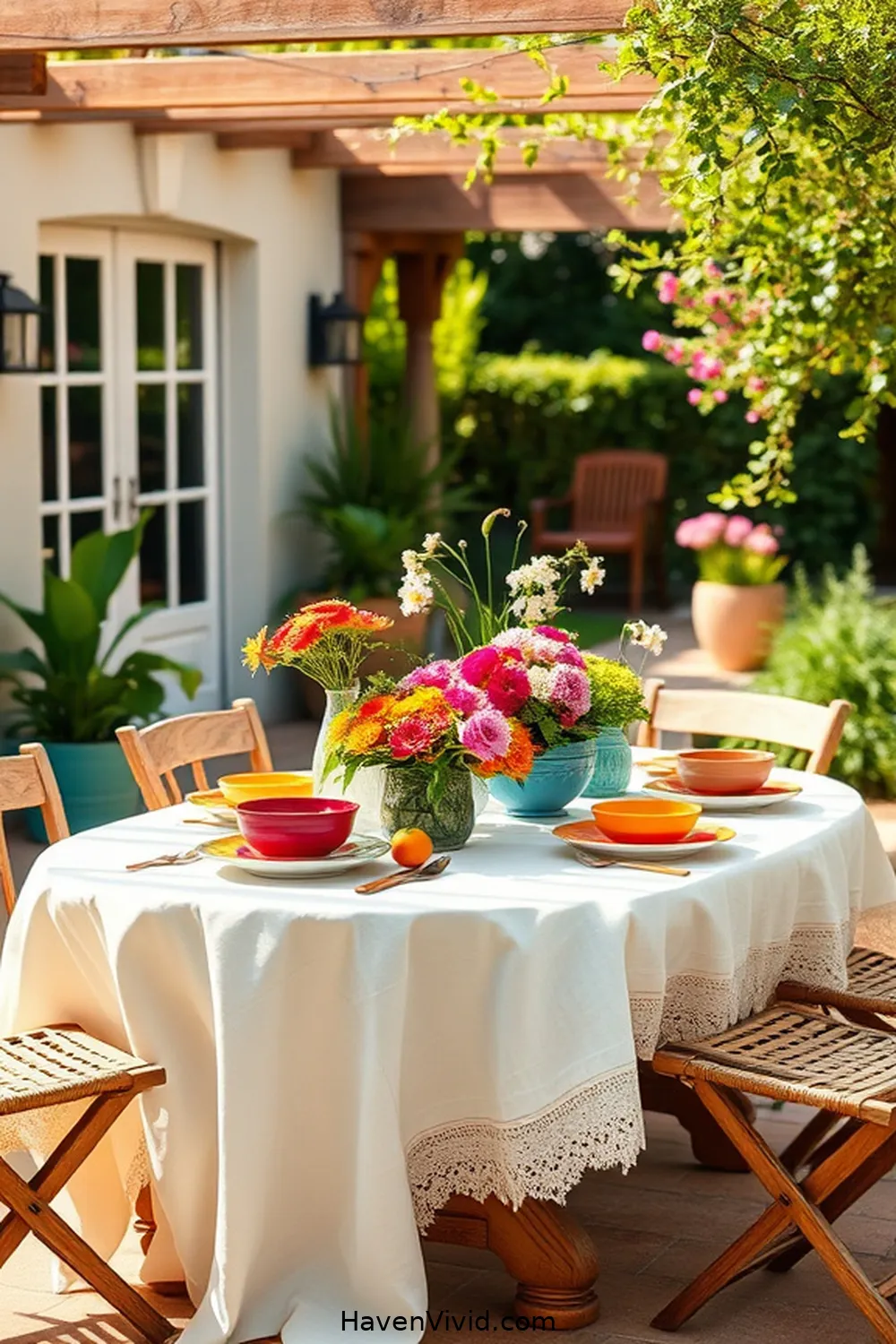 16 Ways to Create a Family-Friendly Outdoor Patio Using Organic Cotton 4 Use Organic Cotton Tablecloths for Family Meals for 16 Ways to Create a Family-Friendly Outdoor Patio Using Organic Cotton