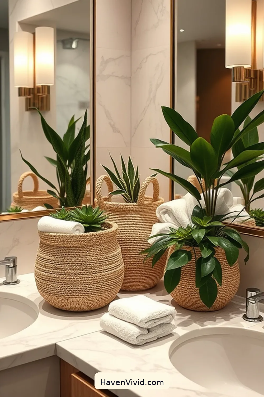 16 Ways to Create a Glamorous Bathroom Using Natural Fibers for a Luxurious Lifestyle 11 Decorative Sisal Baskets for 16 Ways to Create a Glamorous Bathroom Using Natural Fibers for a Luxurious Lifestyle