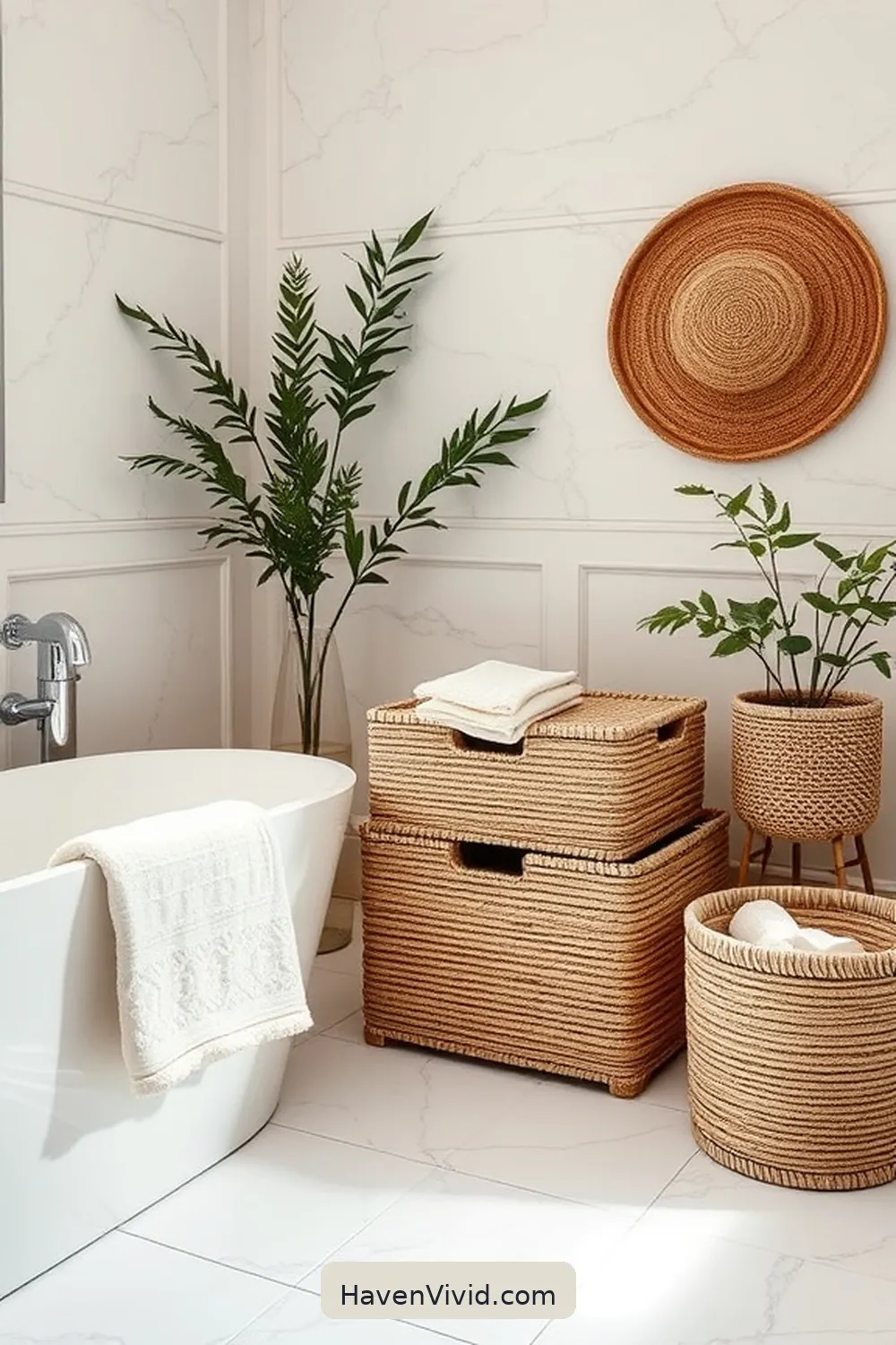 16 Ways to Create a Glamorous Bathroom Using Natural Fibers for a Luxurious Lifestyle 15 Natural Fiber Bath Crates for 16 Ways to Create a Glamorous Bathroom Using Natural Fibers for a Luxurious Lifestyle