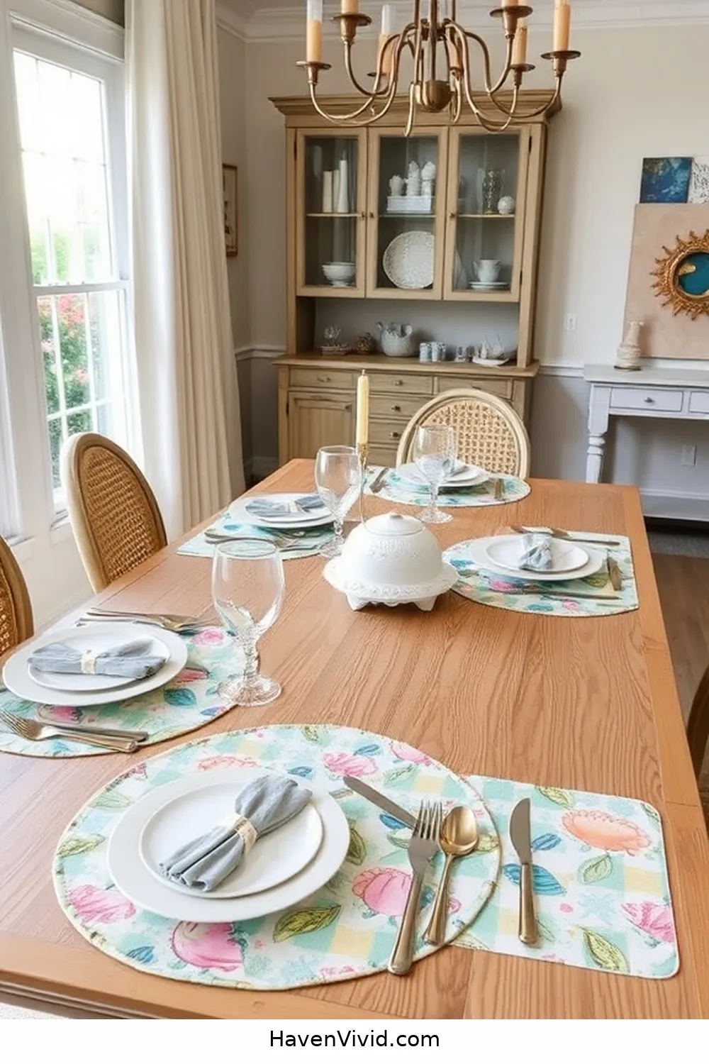 16 Ways to Embrace Coastal Living in Your Dining Room Using Upcycled Fabric 8 Fabric Placemats That Bring the Beach Indoors for 16 Ways to Embrace Coastal Living in Your Dining Room Using Upcycled Fabric