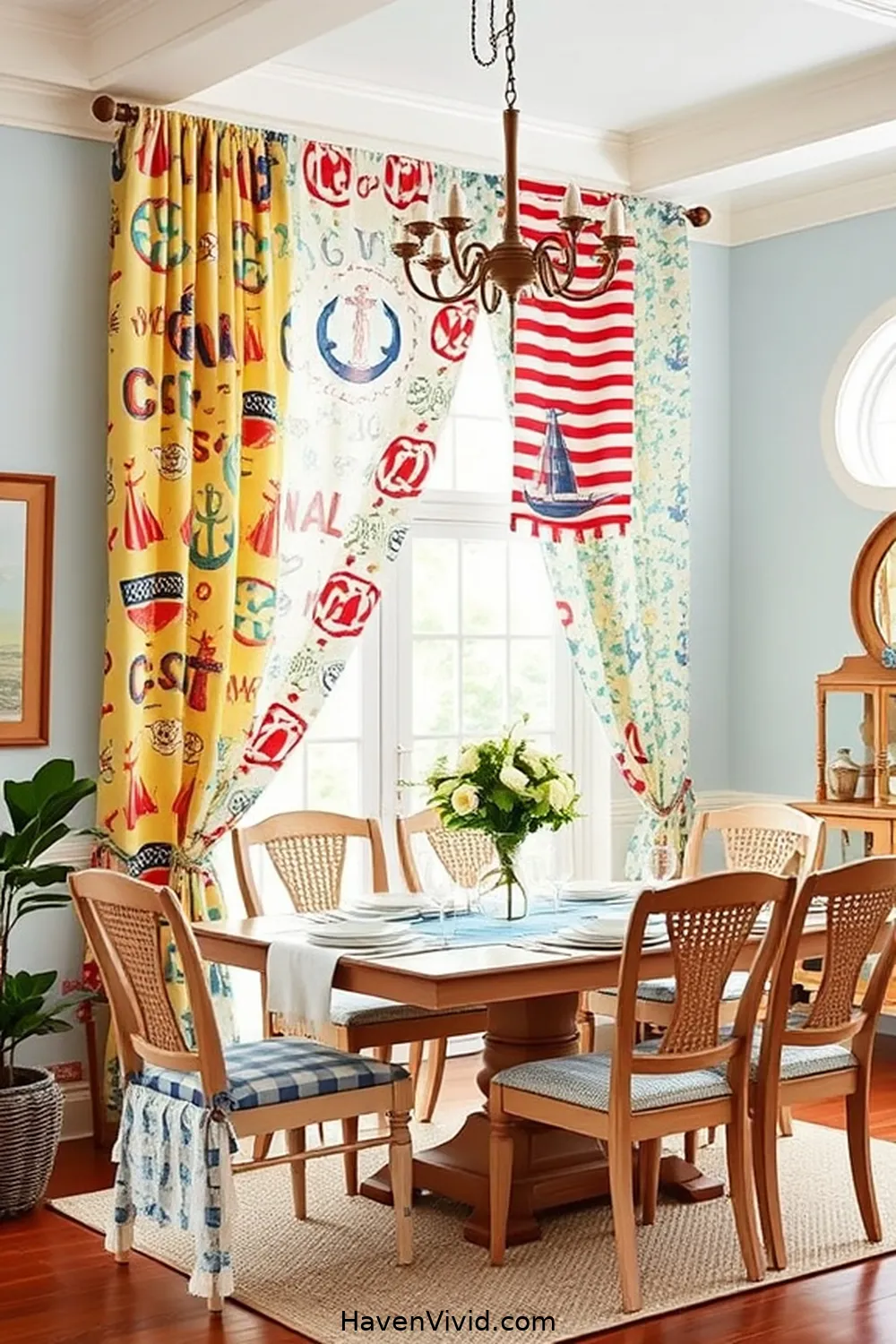 16 Ways to Embrace Coastal Living in Your Dining Room Using Upcycled Fabric 5 Upcycled Fabric Banners for a Nautical Touch for 16 Ways to Embrace Coastal Living in Your Dining Room Using Upcycled Fabric