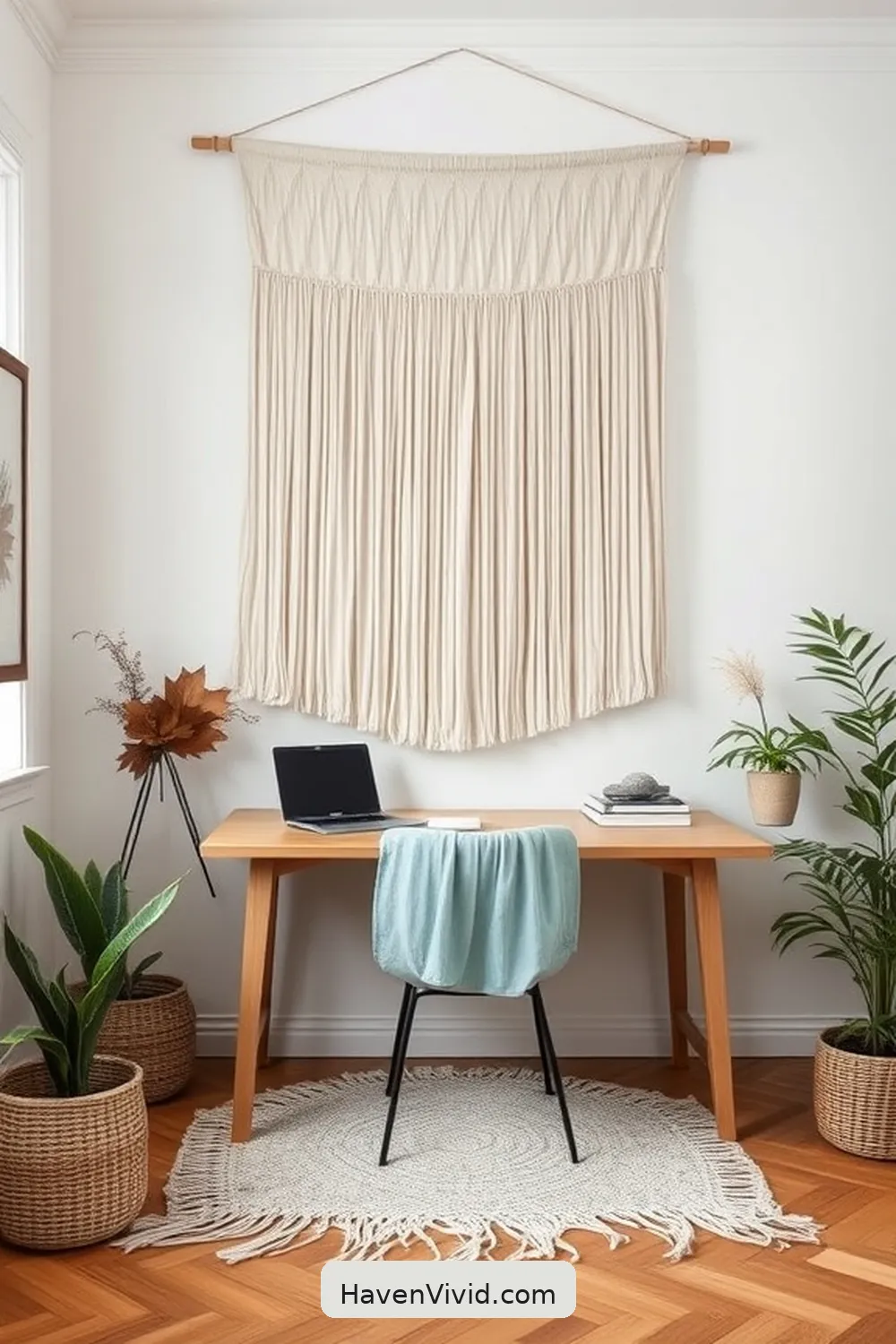 Create a Beach-Inspired Organic Cotton Wall Hanging for 16 Ways to Embrace Coastal Living in Your Home Office Using Organic Cotton