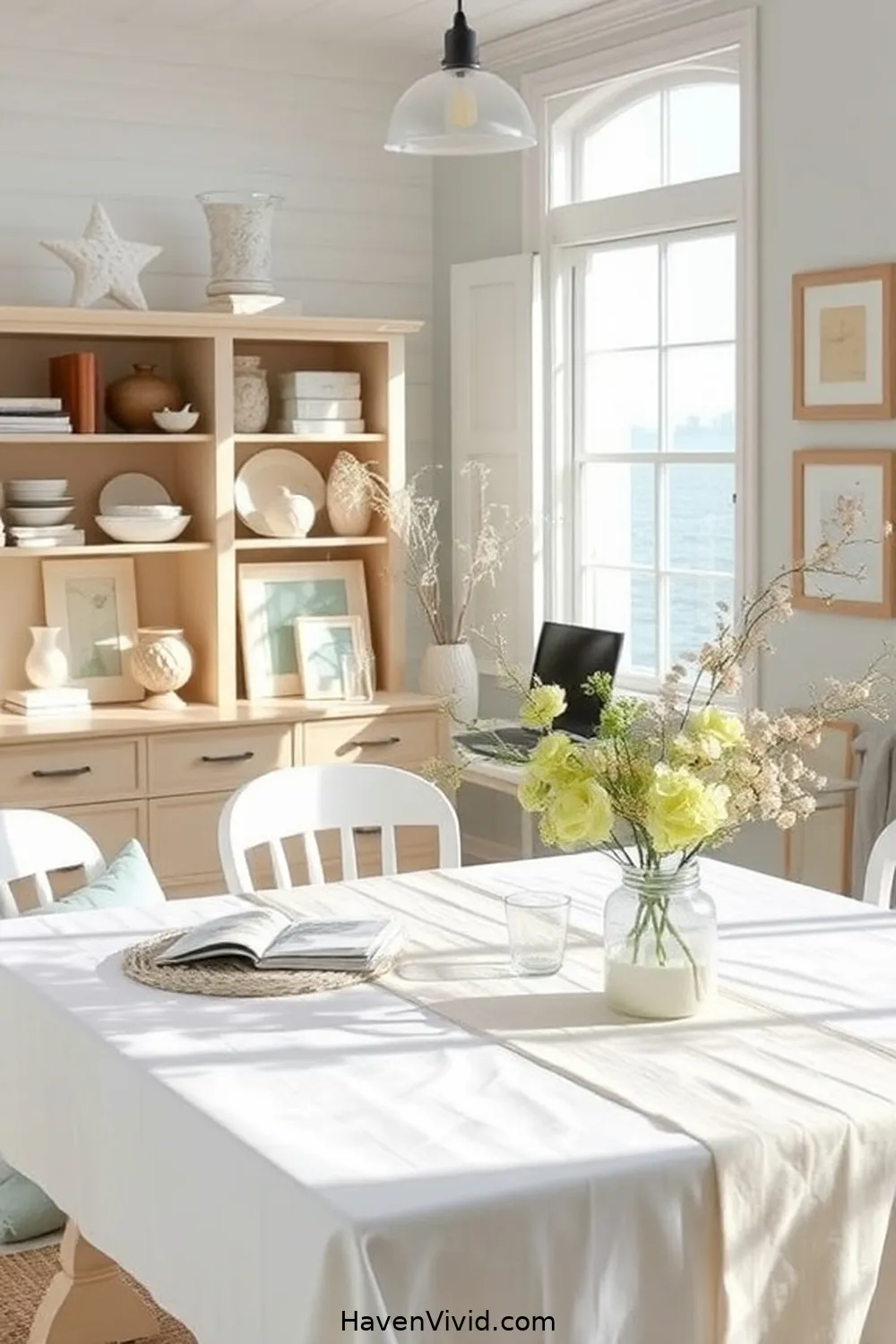 Incorporate Organic Cotton Table Linens for 16 Ways to Embrace Coastal Living in Your Home Office Using Organic Cotton