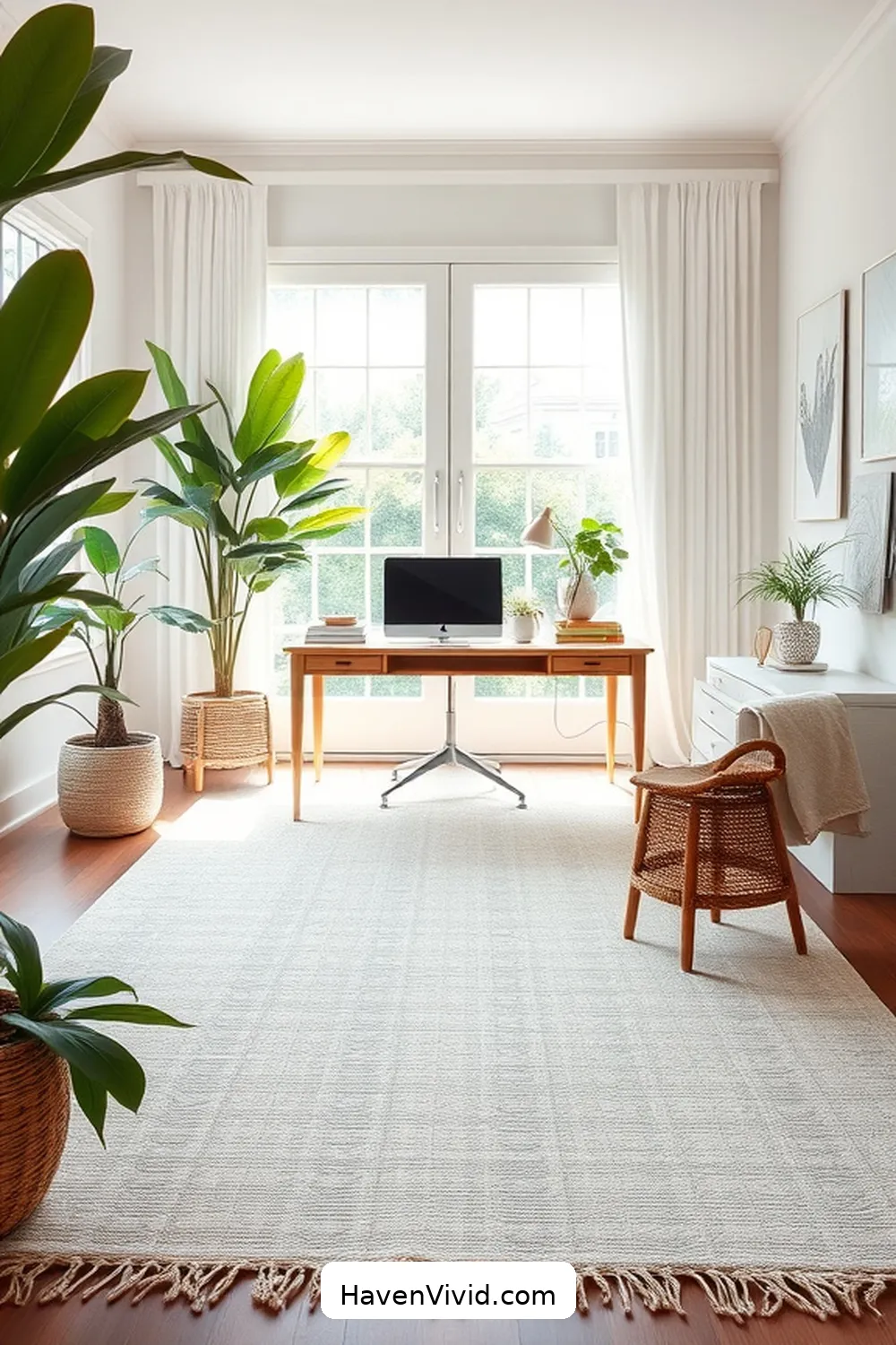 Use Organic Cotton Area Rugs for 16 Ways to Embrace Coastal Living in Your Home Office Using Organic Cotton