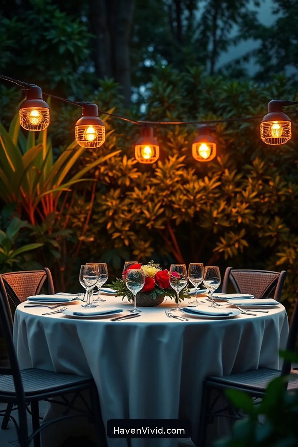 16 Ways to Use Solar-Powered Lights for an Eco-Friendly Dining Room 5 Hang Solar Spotlights for Accent Lighting for 16 Ways to Use Solar-Powered Lights for an Eco-Friendly Dining Room