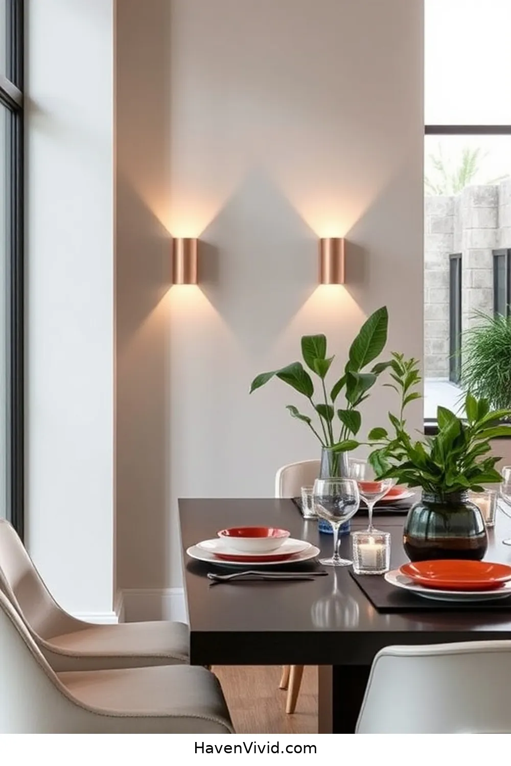 16 Ways to Use Solar-Powered Lights for an Eco-Friendly Dining Room 6 Integrate Solar Wall Sconces for 16 Ways to Use Solar-Powered Lights for an Eco-Friendly Dining Room