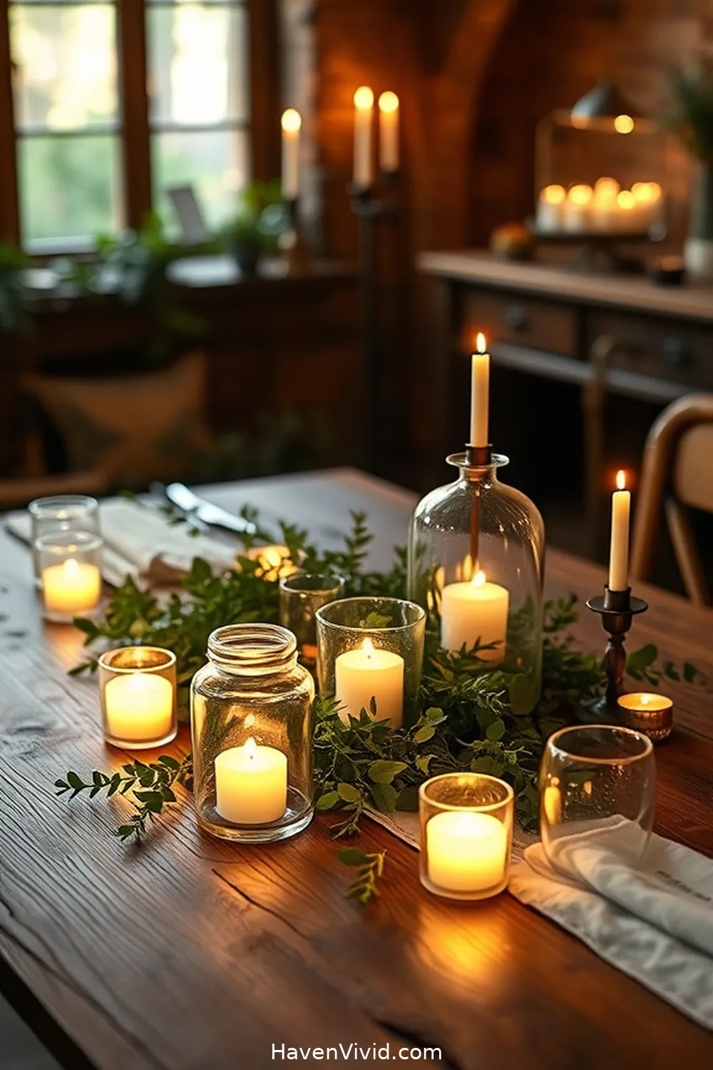 16 Ways to Use Solar-Powered Lights for an Eco-Friendly Dining Room 11 Use Solar Fairy Jars as Centerpieces for 16 Ways to Use Solar-Powered Lights for an Eco-Friendly Dining Room