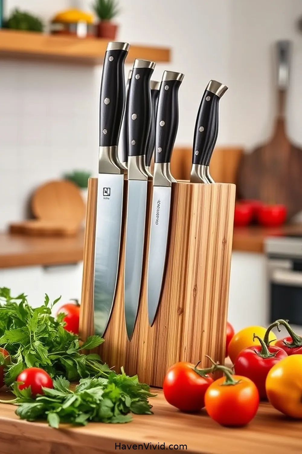 17 Bamboo Essentials for a Family-Friendly Kitchen 9 Bamboo Knife Block for 17 Bamboo Essentials for a Family-Friendly Kitchen