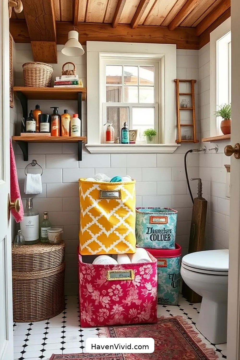 17 Creative Ways for Upcycled Fabric in Your Farmhouse Bathroom 6 Upcycled Fabric Storage Bins for 17 Creative Ways for Upcycled Fabric in Your Farmhouse Bathroom