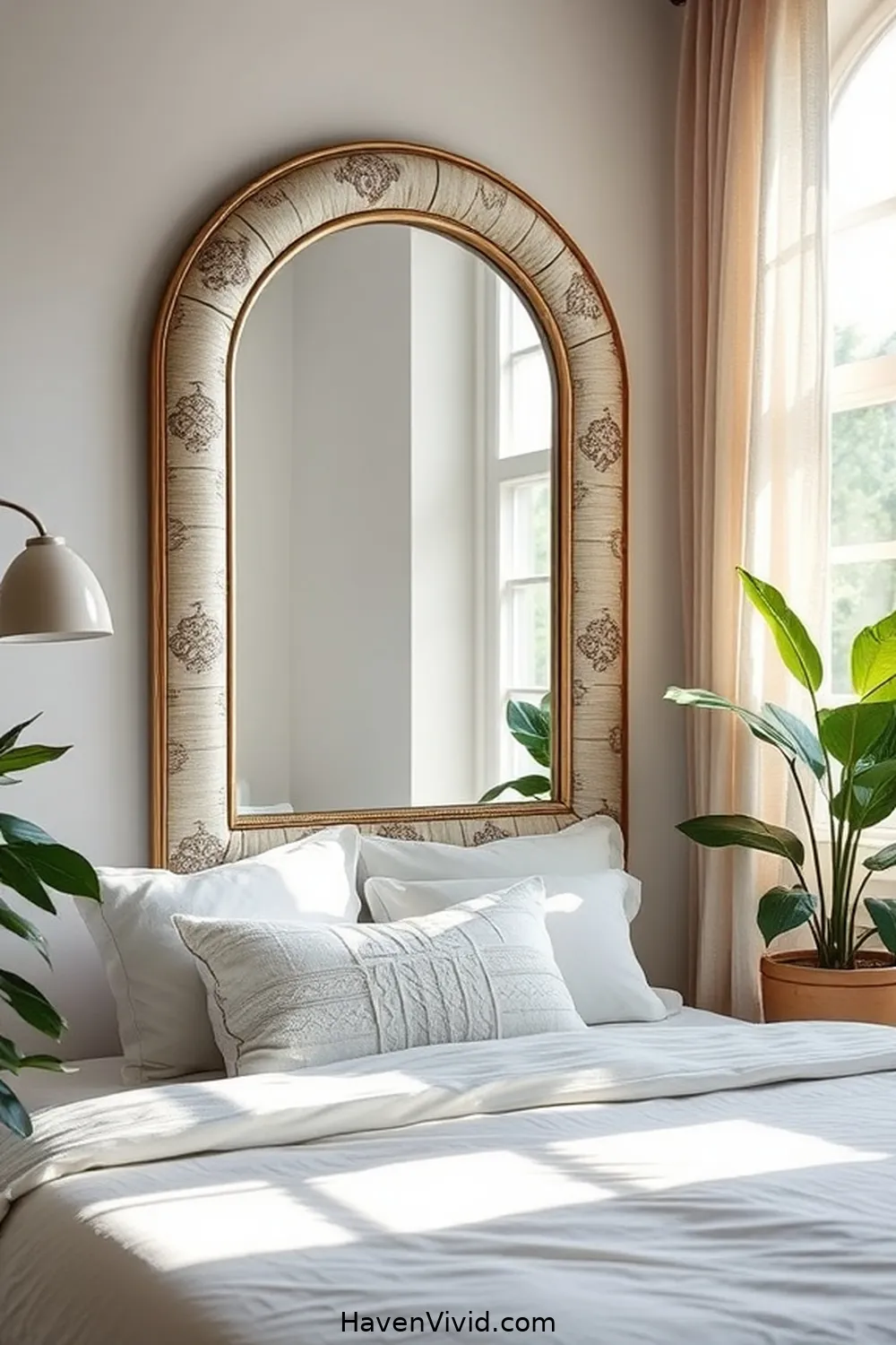17 Creative Ways to Achieve Coastal Living in Your Bedroom Using Upcycled Fabric 7 Fabric-Rimmed Mirrors for 17 Creative Ways to Achieve Coastal Living in Your Bedroom Using Upcycled Fabric