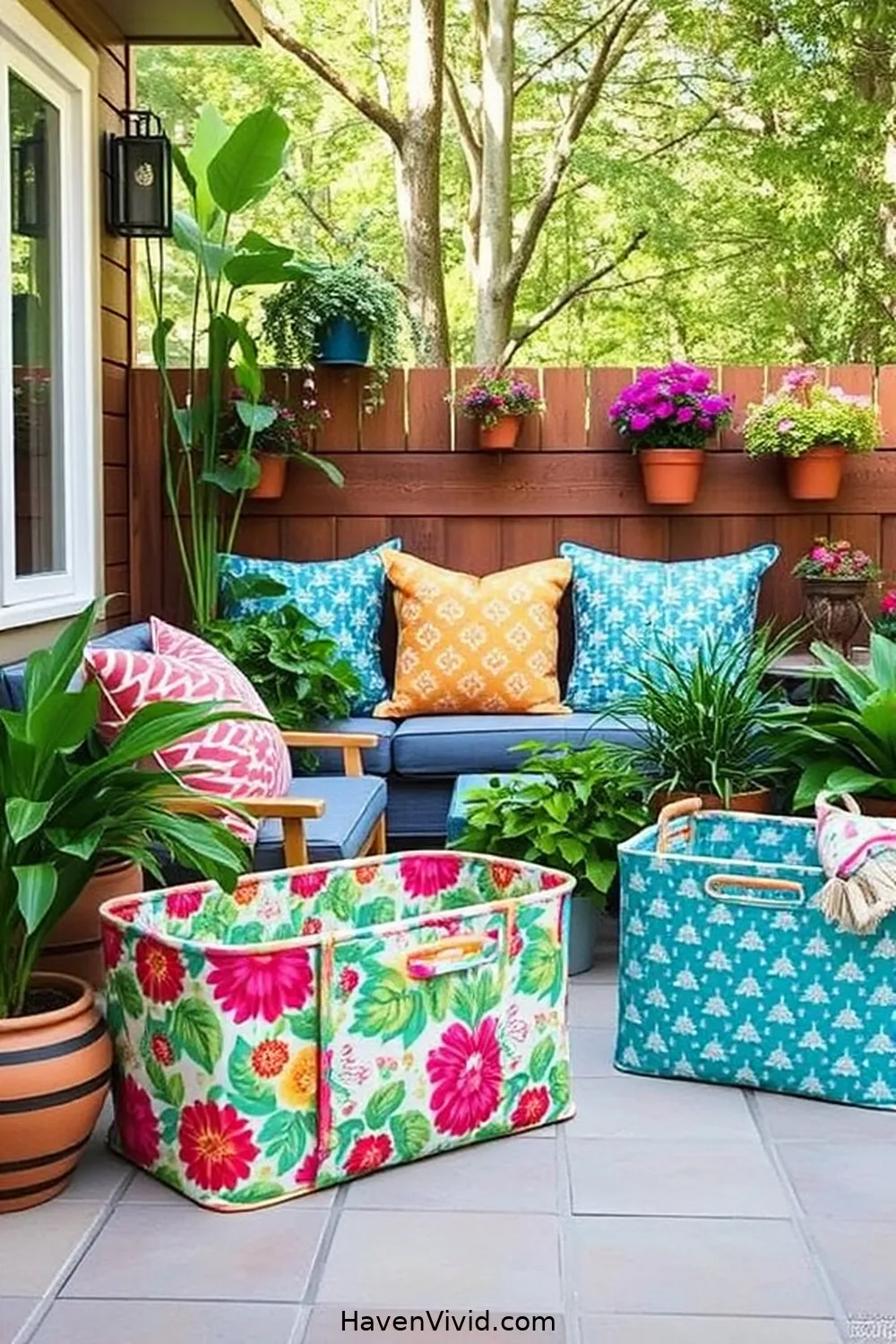 17 Eco-Friendly Ways to Use Upcycled Fabric for Outdoor Patio Living 16 DIY Storage Bins for 17 Eco-Friendly Ways to Use Upcycled Fabric for Outdoor Patio Living