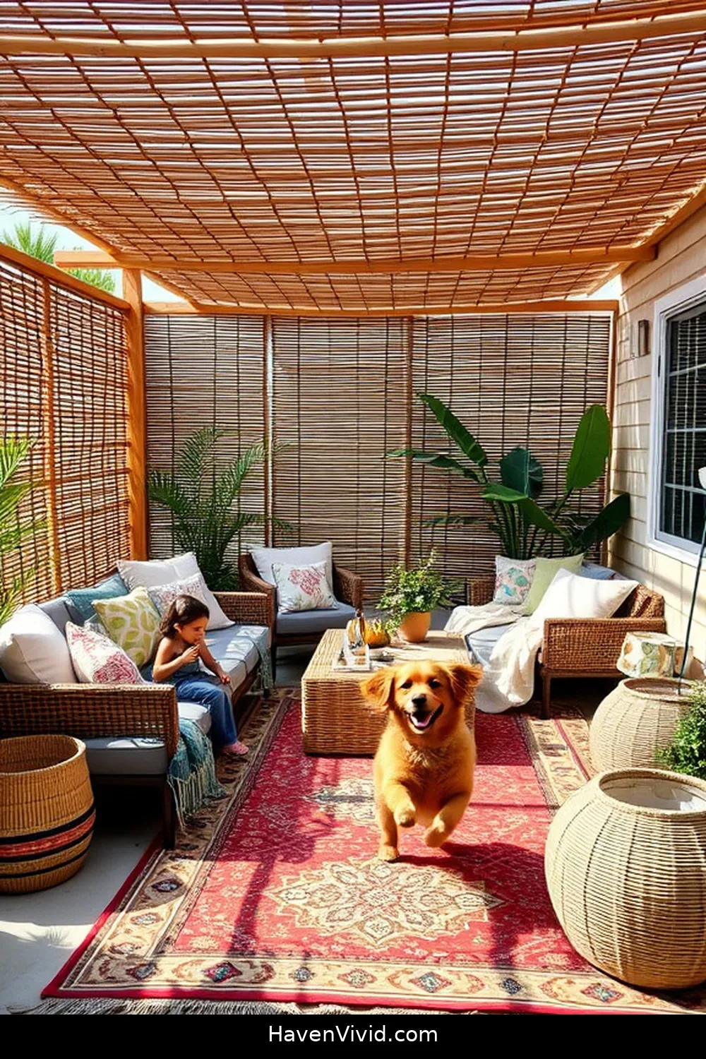 17 Essential Tips for Family-Friendly Living on a Bamboo Patio 3 Incorporate Soft Textiles for 17 Essential Tips for Family-Friendly Living on a Bamboo Patio