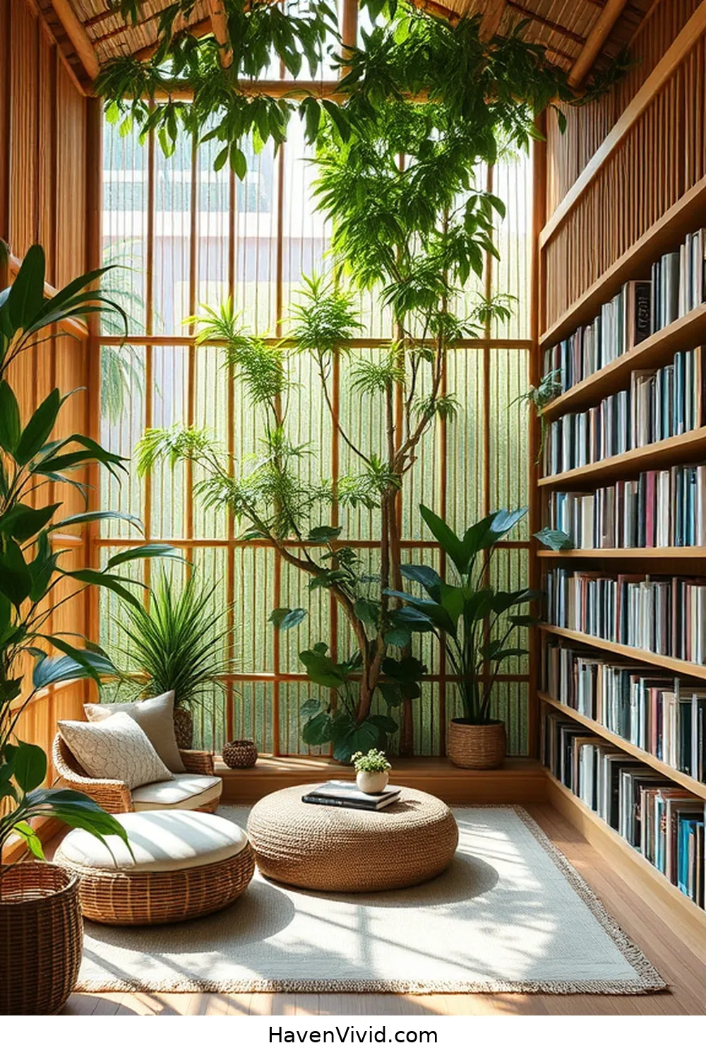 17 Inspiring Artistic Spaces in Libraries Using Bamboo 16 Bamboo Study Lounge: Relaxing Amidst Books for 17 Inspiring Artistic Spaces in Libraries Using Bamboo