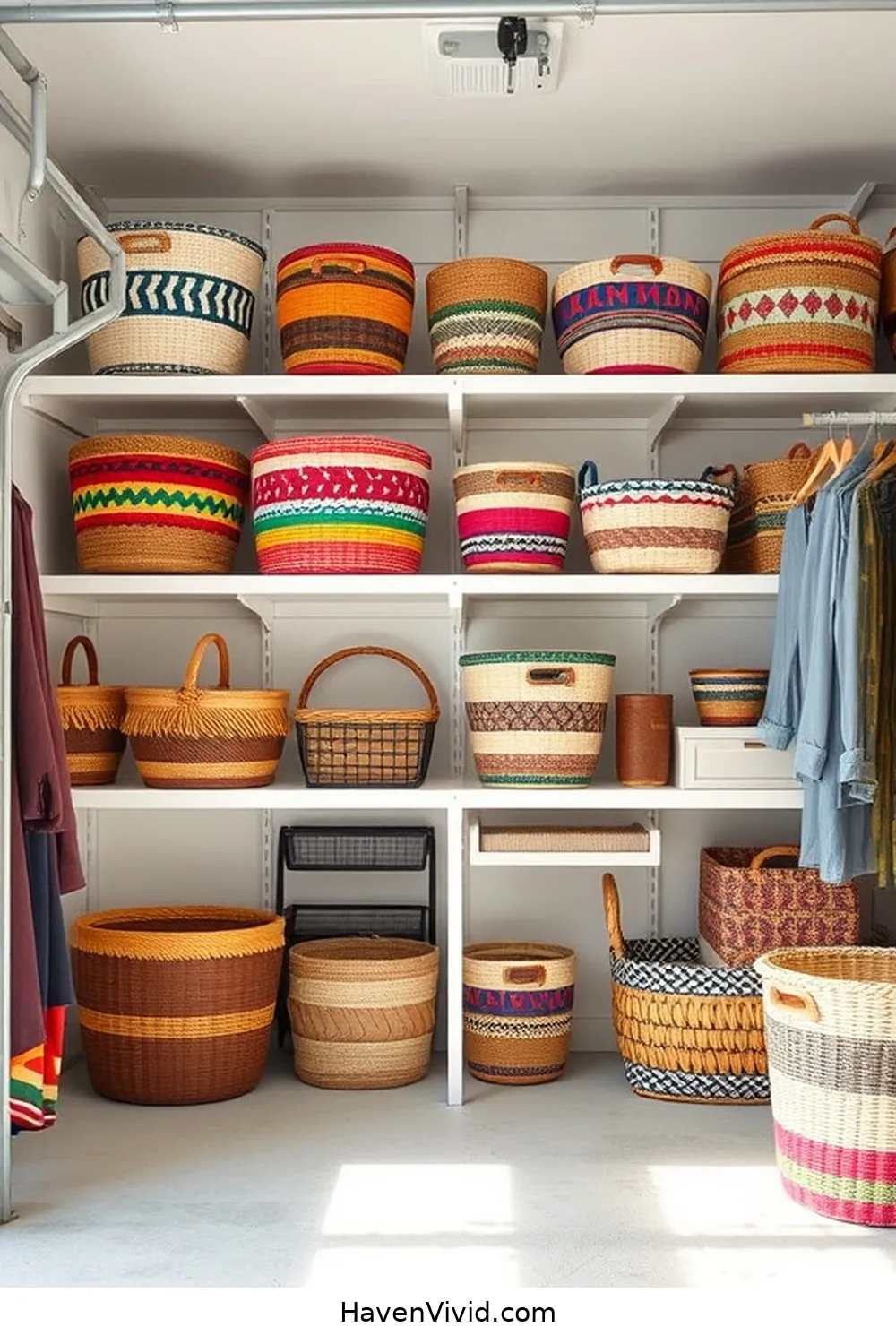 17 Tips for Family-Friendly Living in Your Garage Using Organic Cotton 11 Install Shelving With Organic Cotton Baskets for 17 Tips for Family-Friendly Living in Your Garage Using Organic Cotton