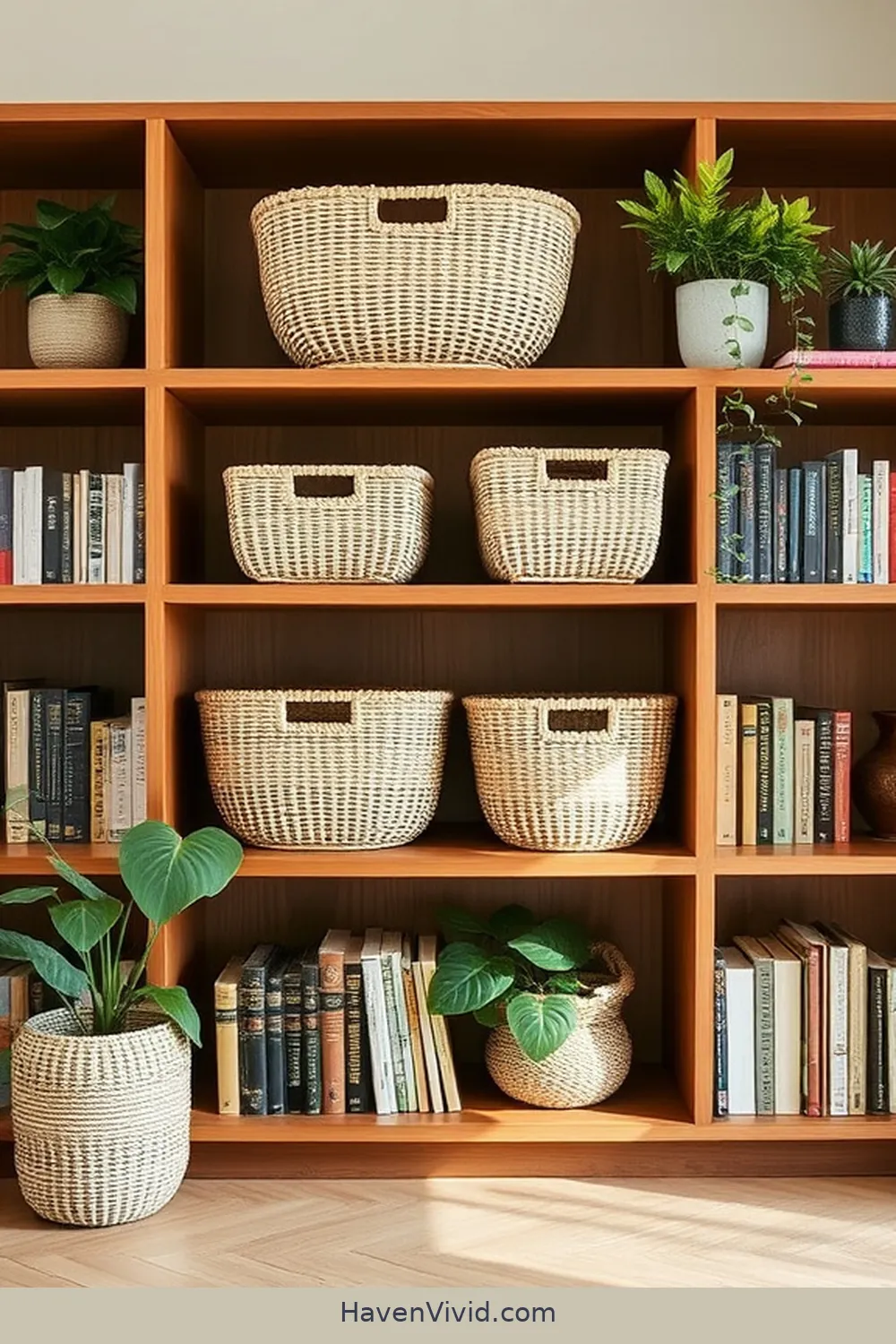 Seagrass Baskets for Organizing for 17 Ways for Eco-Friendly Living in Libraries Using Natural Fibers