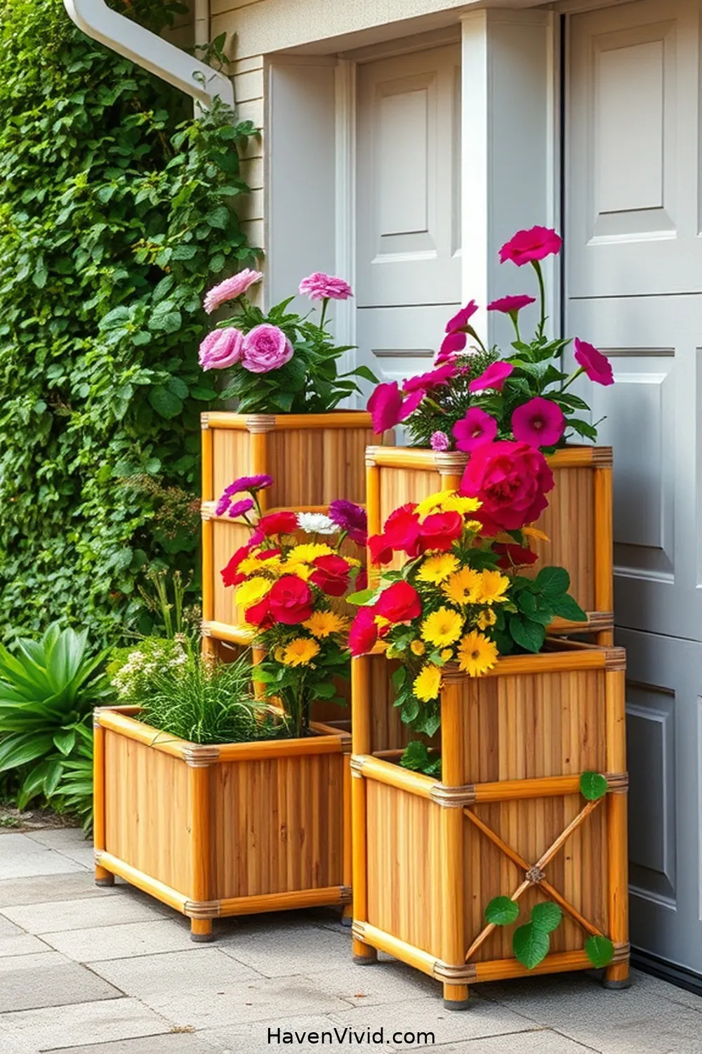 17 Ways for Eco-Friendly Living in Your Garage Using Bamboo 15 Bamboo Flower Boxes for Vertical Gardening for 17 Ways for Eco-Friendly Living in Your Garage Using Bamboo