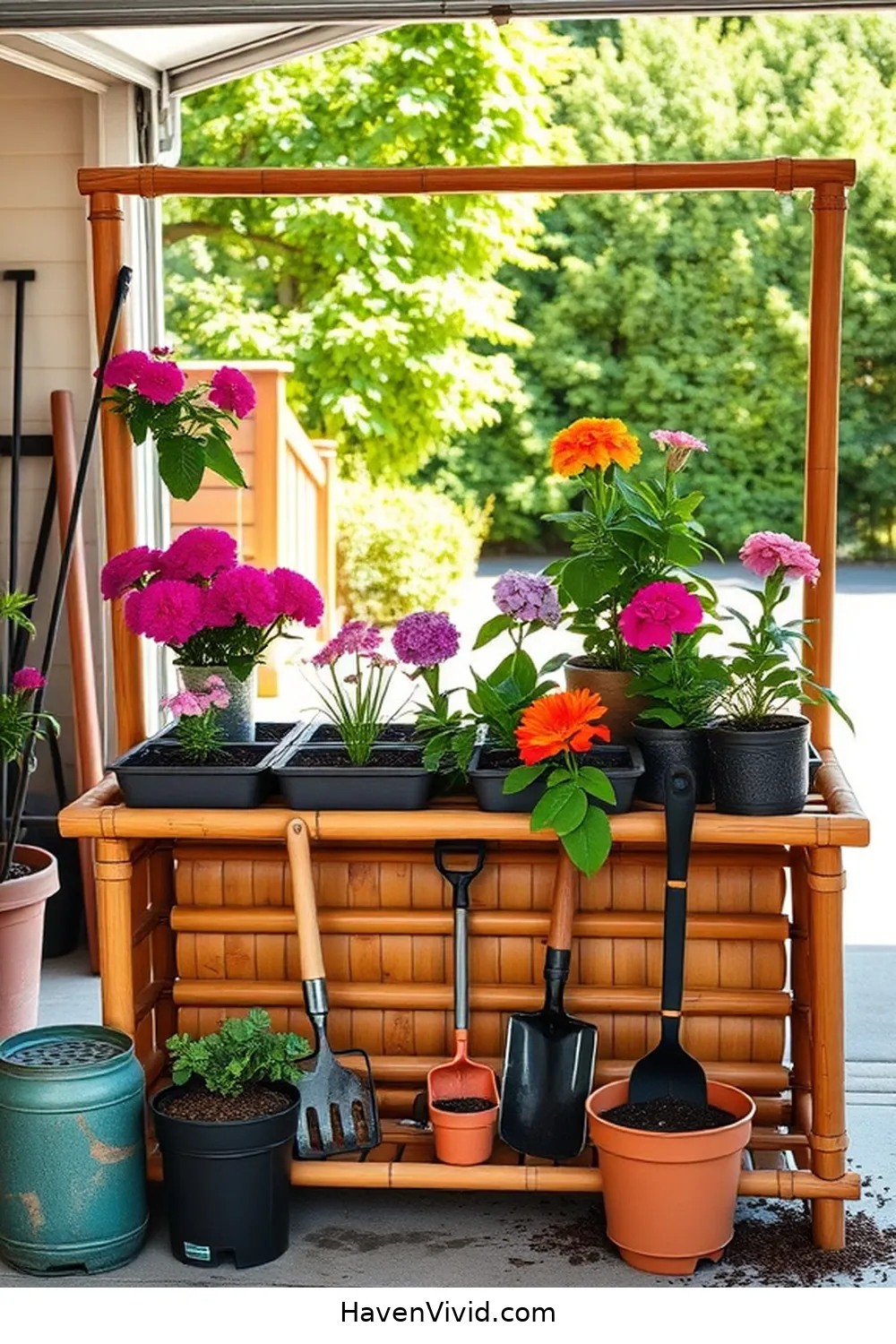 17 Ways for Eco-Friendly Living in Your Garage Using Bamboo 17 Bamboo Potting Stations for Garden Lovers for 17 Ways for Eco-Friendly Living in Your Garage Using Bamboo
