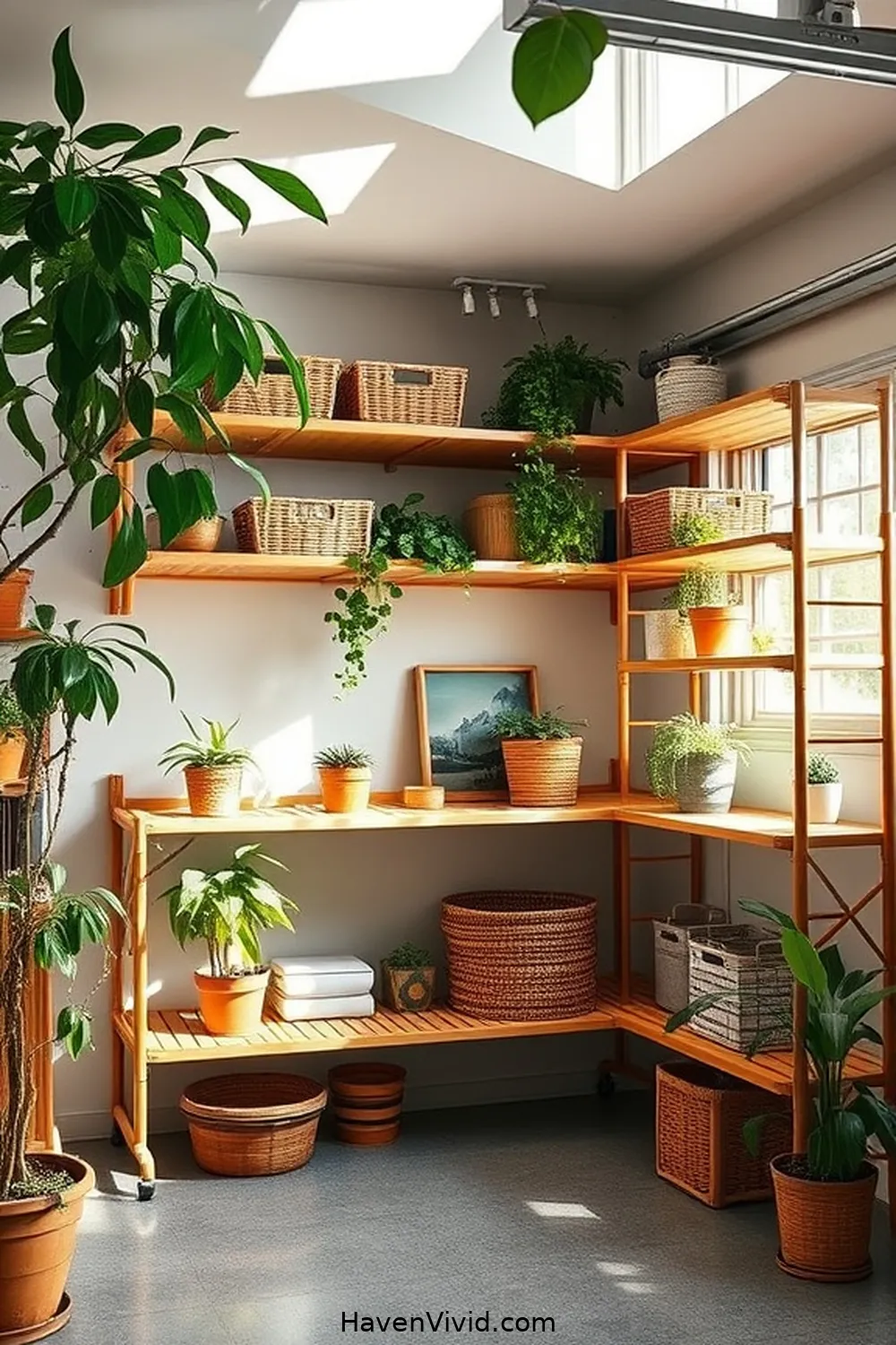 17 Ways for Eco-Friendly Living in Your Garage Using Bamboo 2 Bamboo Shelving Units for Organized Storage for 17 Ways for Eco-Friendly Living in Your Garage Using Bamboo