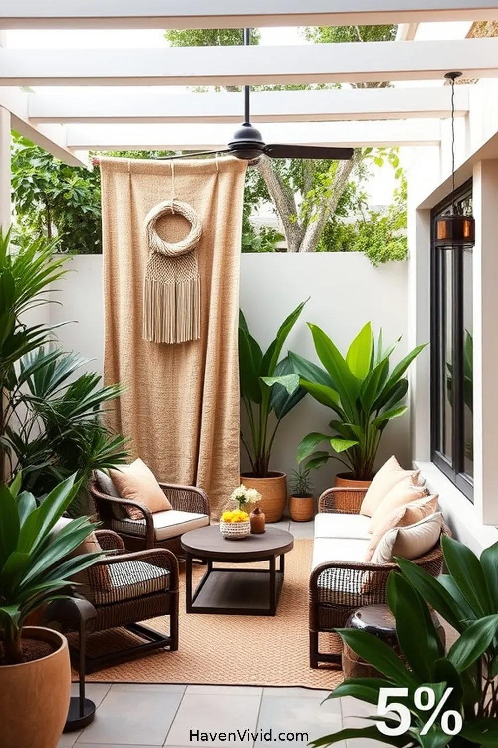 17 Ways for a Glamorous Outdoor Patio Lifestyle Using Natural Fibers 16 Decorate With Sisal Wall Art or Hangings for 17 Ways for a Glamorous Outdoor Patio Lifestyle Using Natural Fibers