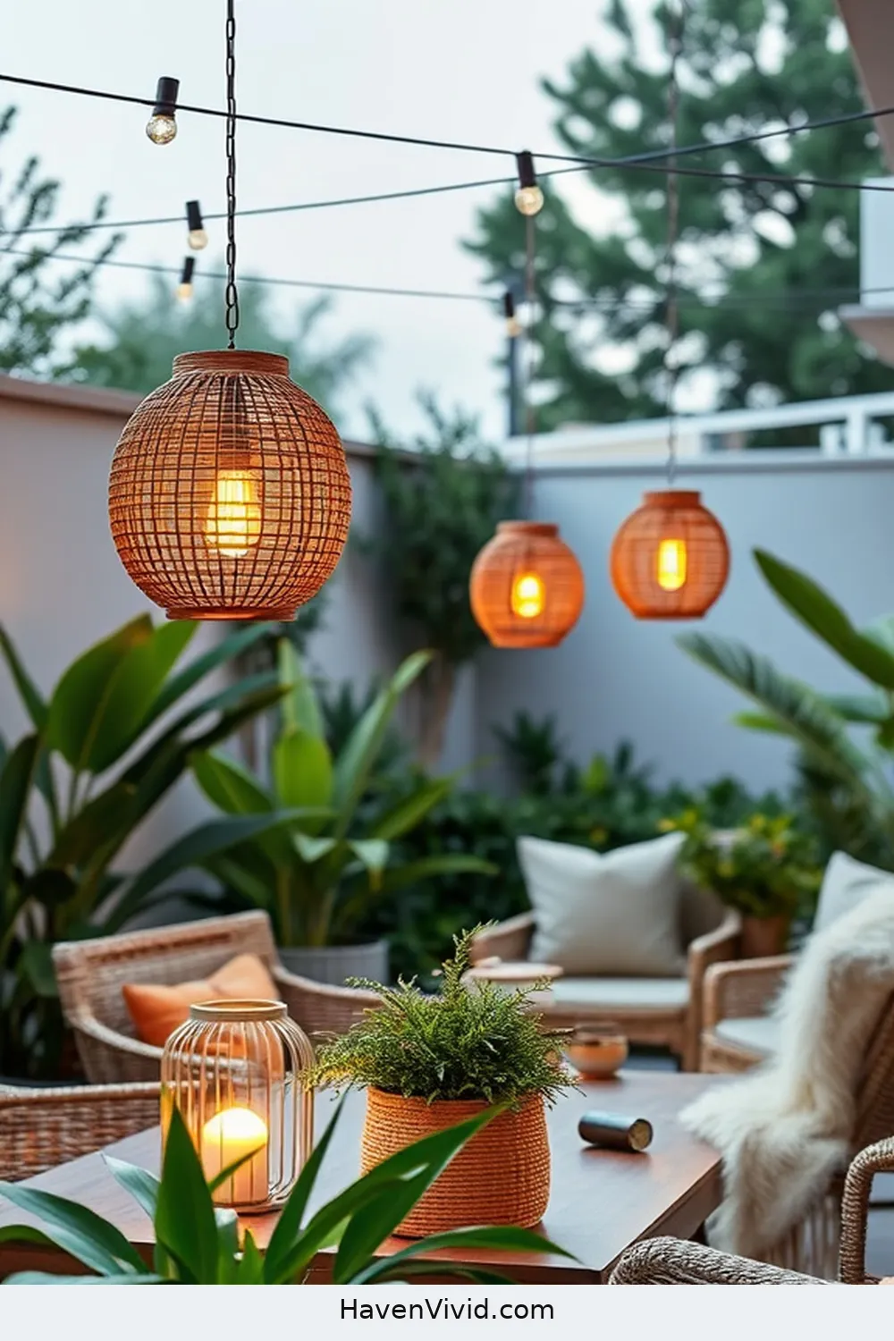 17 Ways for a Glamorous Outdoor Patio Lifestyle Using Natural Fibers 9 Enhance Lighting With Rattan Lanterns for 17 Ways for a Glamorous Outdoor Patio Lifestyle Using Natural Fibers