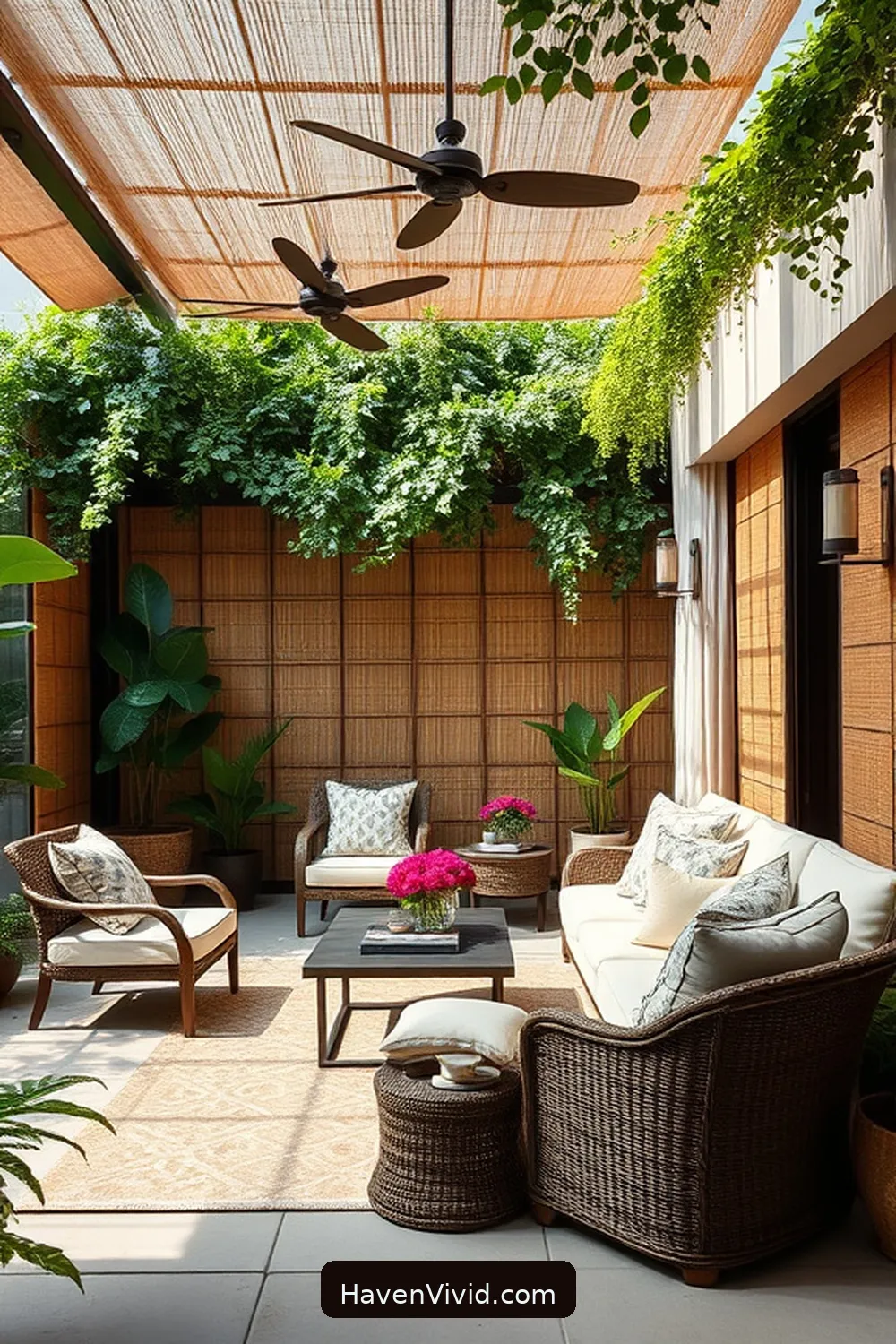 17 Ways for a Glamorous Outdoor Patio Lifestyle Using Natural Fibers 17 Implement Straw or Reed Screens for Privacy for 17 Ways for a Glamorous Outdoor Patio Lifestyle Using Natural Fibers