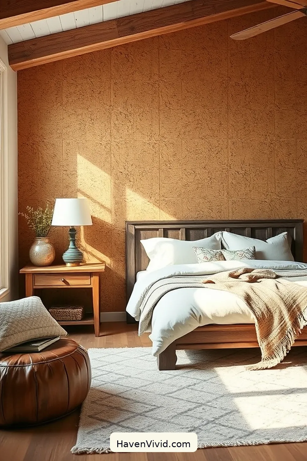 17 Ways of Using Cork in Your Farmhouse Bedroom Decor 2 Cork Wall Panels for a Textured Accent for 17 Ways of Using Cork in Your Farmhouse Bedroom Decor