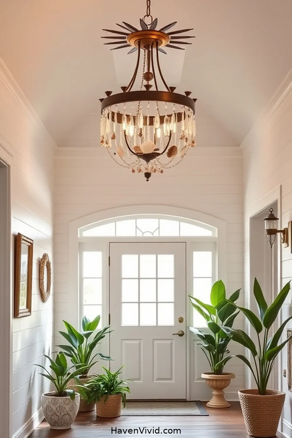 17 Ways to Achieve a Coastal Living Entryway Using Solar-Powered Lights 12 Hang Solar Chandelier for a Coastal Touch for 17 Ways to Achieve a Coastal Living Entryway Using Solar-Powered Lights