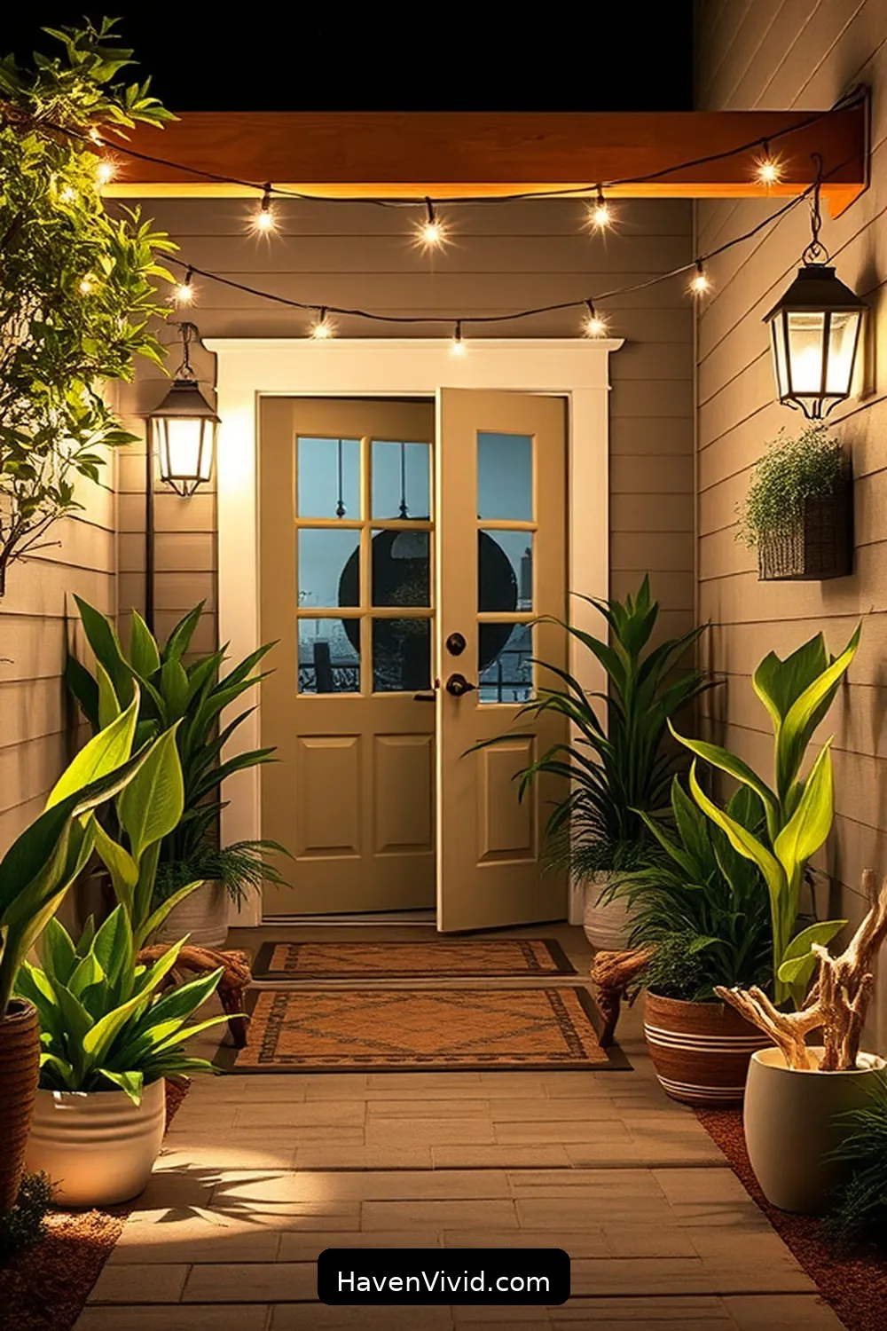 17 Ways to Achieve a Coastal Living Entryway Using Solar-Powered Lights 5 Incorporate Solar String Lights in the Entryway for 17 Ways to Achieve a Coastal Living Entryway Using Solar-Powered Lights