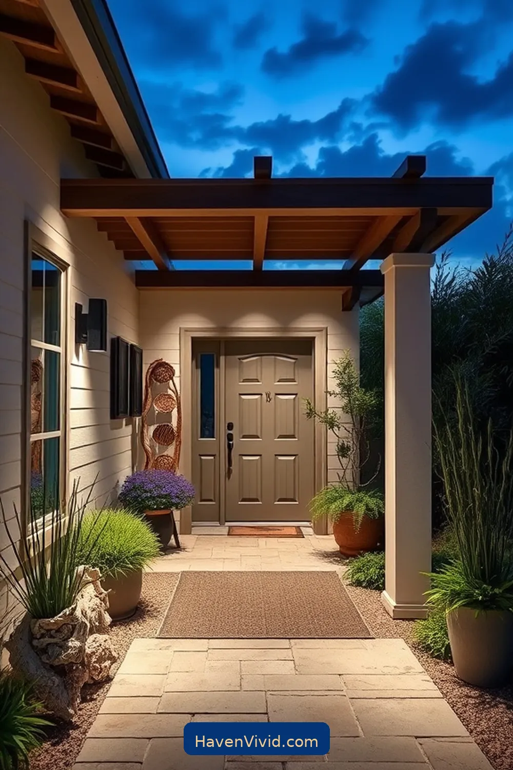 17 Ways to Achieve a Coastal Living Entryway Using Solar-Powered Lights 6 Position Solar Spotlights to Highlight Features for 17 Ways to Achieve a Coastal Living Entryway Using Solar-Powered Lights