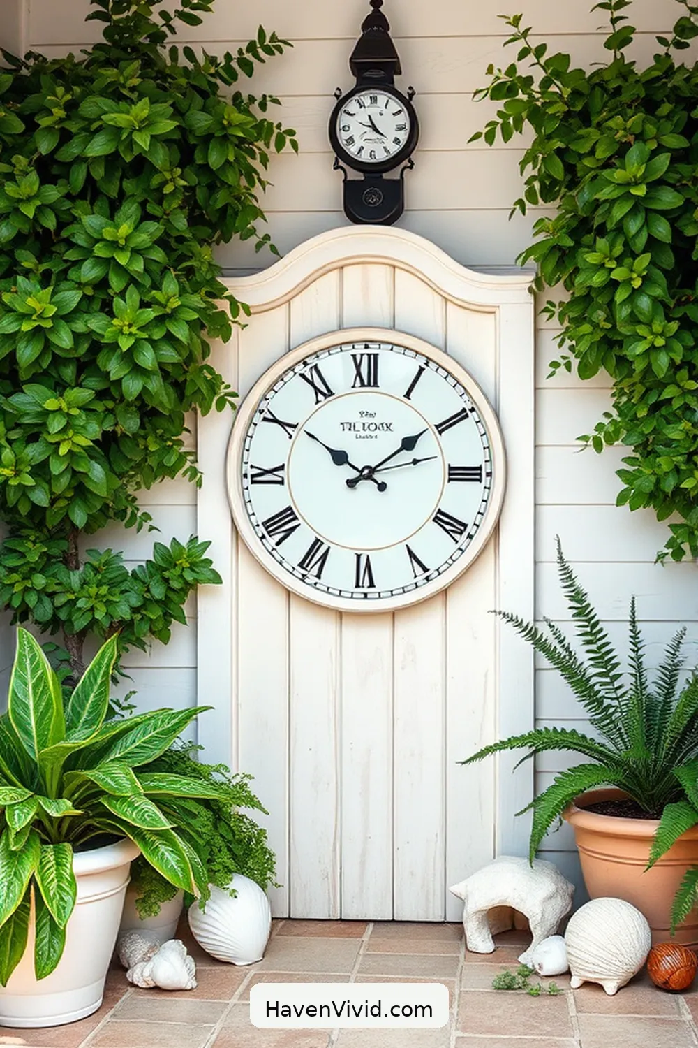 17 Ways to Achieve a Coastal Living Entryway Using Solar-Powered Lights 13 Use Solar-Powered Outdoor Clocks for 17 Ways to Achieve a Coastal Living Entryway Using Solar-Powered Lights