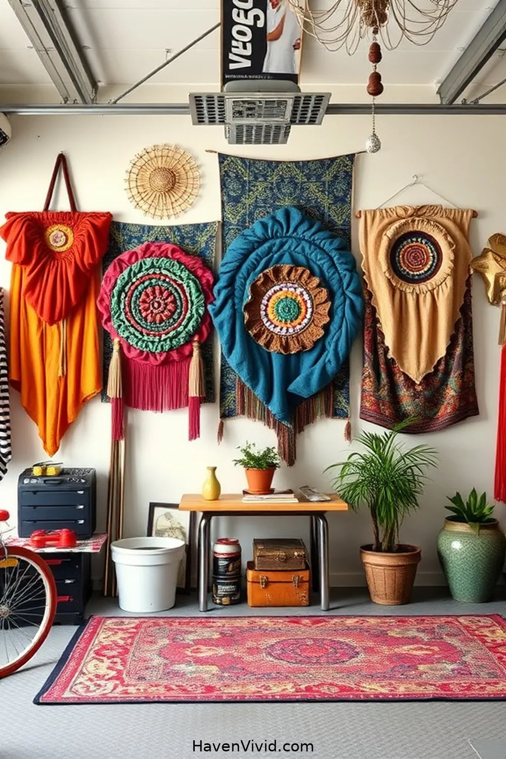 17 Ways to Achieve a Glamorous Garage Lifestyle Using Upcycled Fabric 15 Chic Fabric Wall Hangings for 17 Ways to Achieve a Glamorous Garage Lifestyle Using Upcycled Fabric