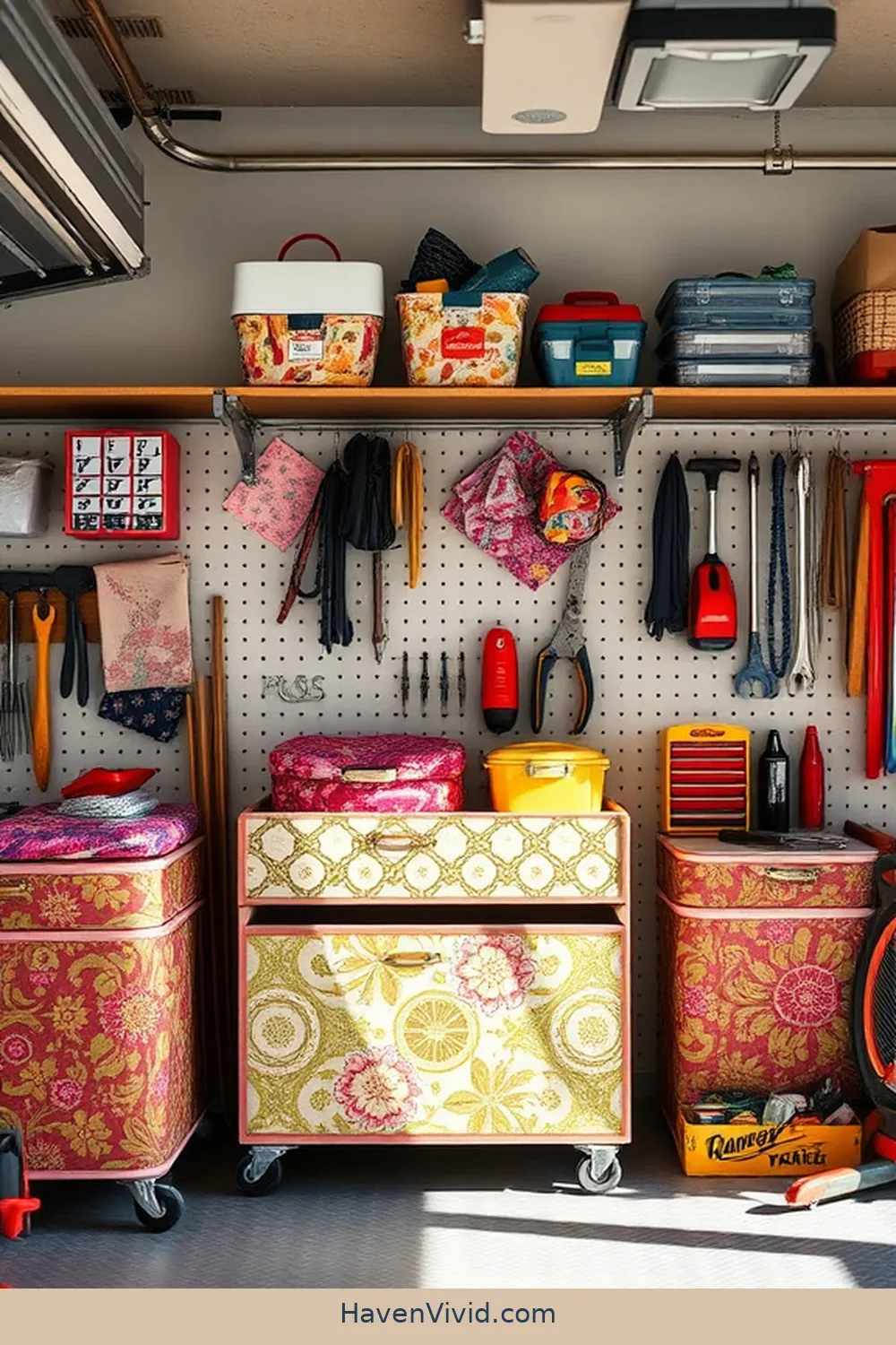 17 Ways to Achieve a Glamorous Garage Lifestyle Using Upcycled Fabric 13 Fabric-Wrapped Organizers for 17 Ways to Achieve a Glamorous Garage Lifestyle Using Upcycled Fabric