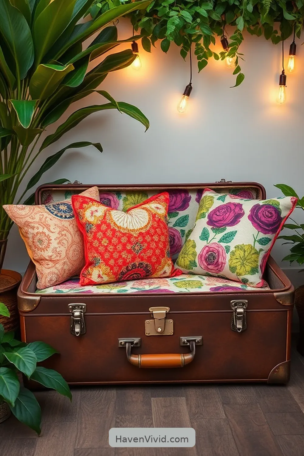 17 Ways to Achieve a Glamorous Garage Lifestyle Using Upcycled Fabric 14 Vintage Suitcase Seating for 17 Ways to Achieve a Glamorous Garage Lifestyle Using Upcycled Fabric