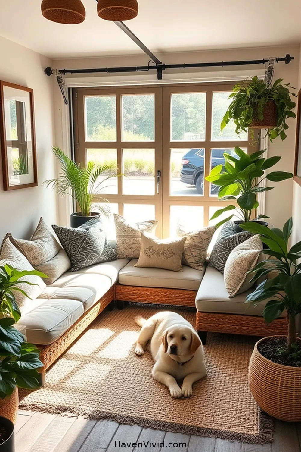17 Ways to Create Family-Friendly Garage Living Using Natural Fibers 5 Create a Natural Fiber Seating Area for 17 Ways to Create Family-Friendly Garage Living Using Natural Fibers