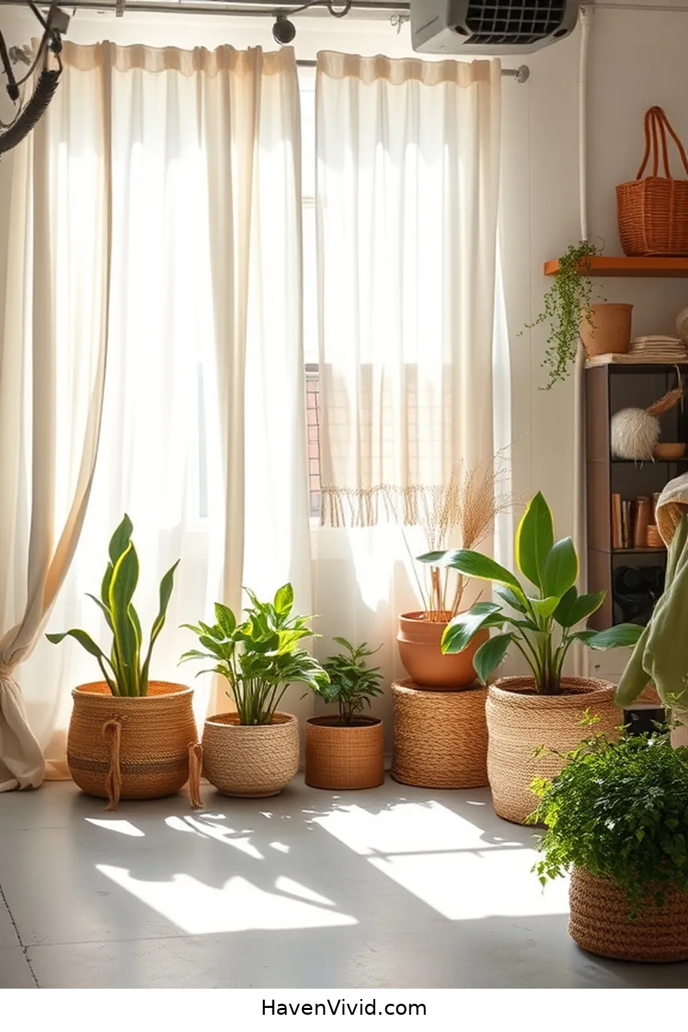 17 Ways to Create Family-Friendly Garage Living Using Natural Fibers 7 Opt for Cotton Curtains to Filter Light for 17 Ways to Create Family-Friendly Garage Living Using Natural Fibers