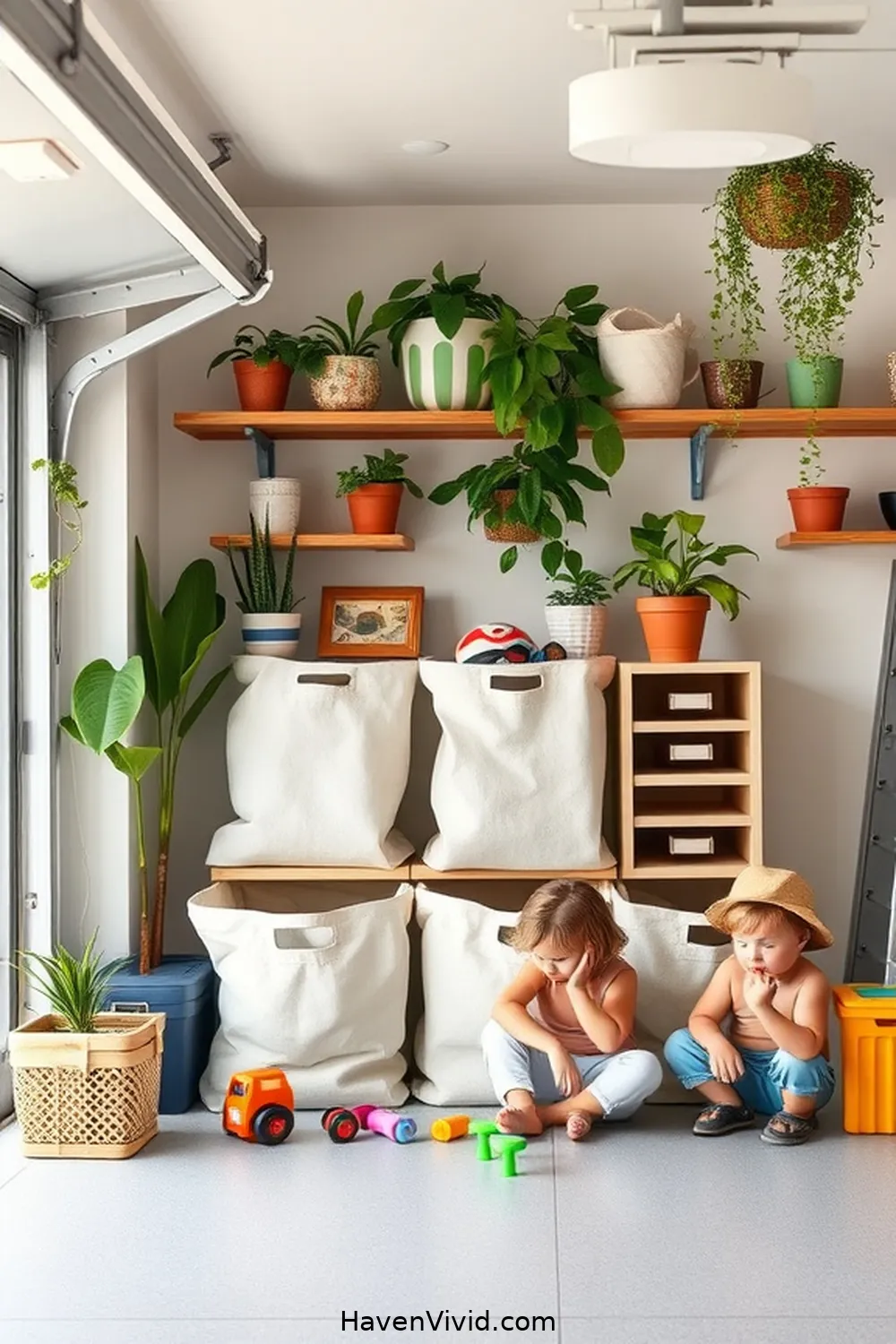 17 Ways to Create Family-Friendly Garage Living Using Natural Fibers 3 Use Cotton Storage Bins for Organizing for 17 Ways to Create Family-Friendly Garage Living Using Natural Fibers