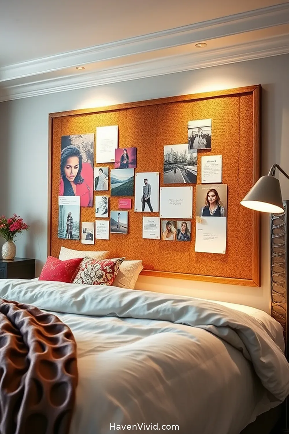 17 Ways to Create a Glamorous Bedroom Lifestyle Using Cork Accents 8 Cork Bulletin Board for Inspirational Displays for 17 Ways to Create a Glamorous Bedroom Lifestyle Using Cork Accents