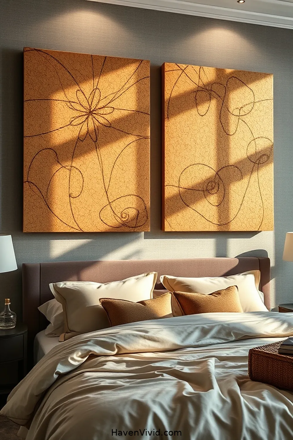 17 Ways to Create a Glamorous Bedroom Lifestyle Using Cork Accents 17 Cork Wall Art for a Textured Look for 17 Ways to Create a Glamorous Bedroom Lifestyle Using Cork Accents
